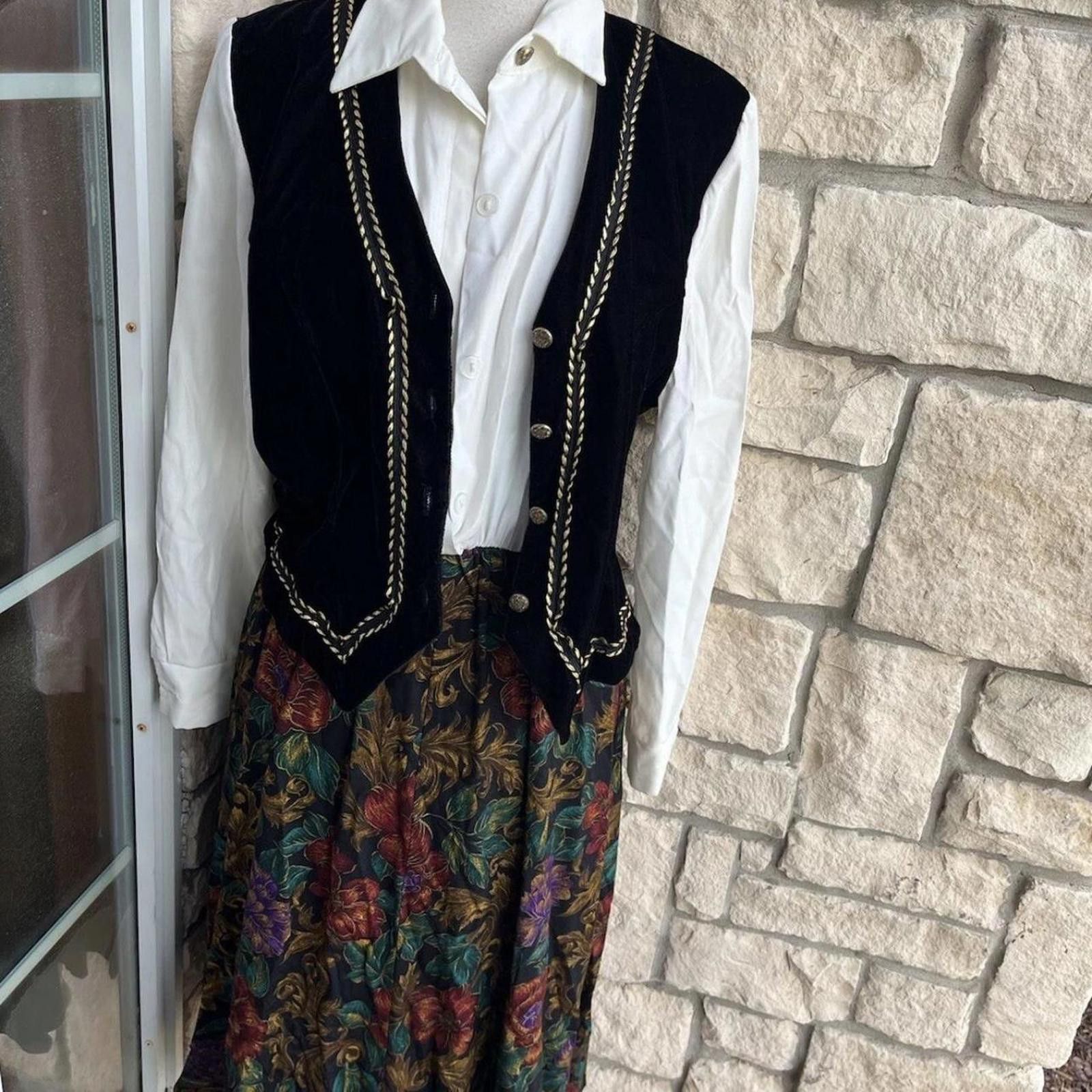 Other 80s vintage floral dress fashion Size M / US 6-8 / IT 42-44 - 2 Thumbnail