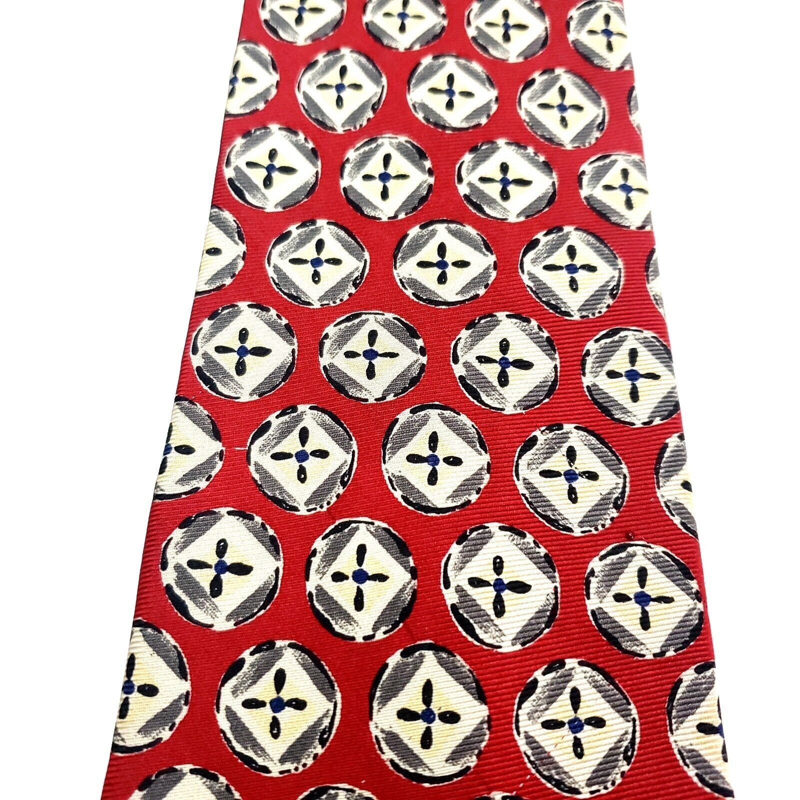 Burberry Vintage Burberry London Silk Tie Print Red Short Wide Size ONE SIZE - 2 Thumbnail