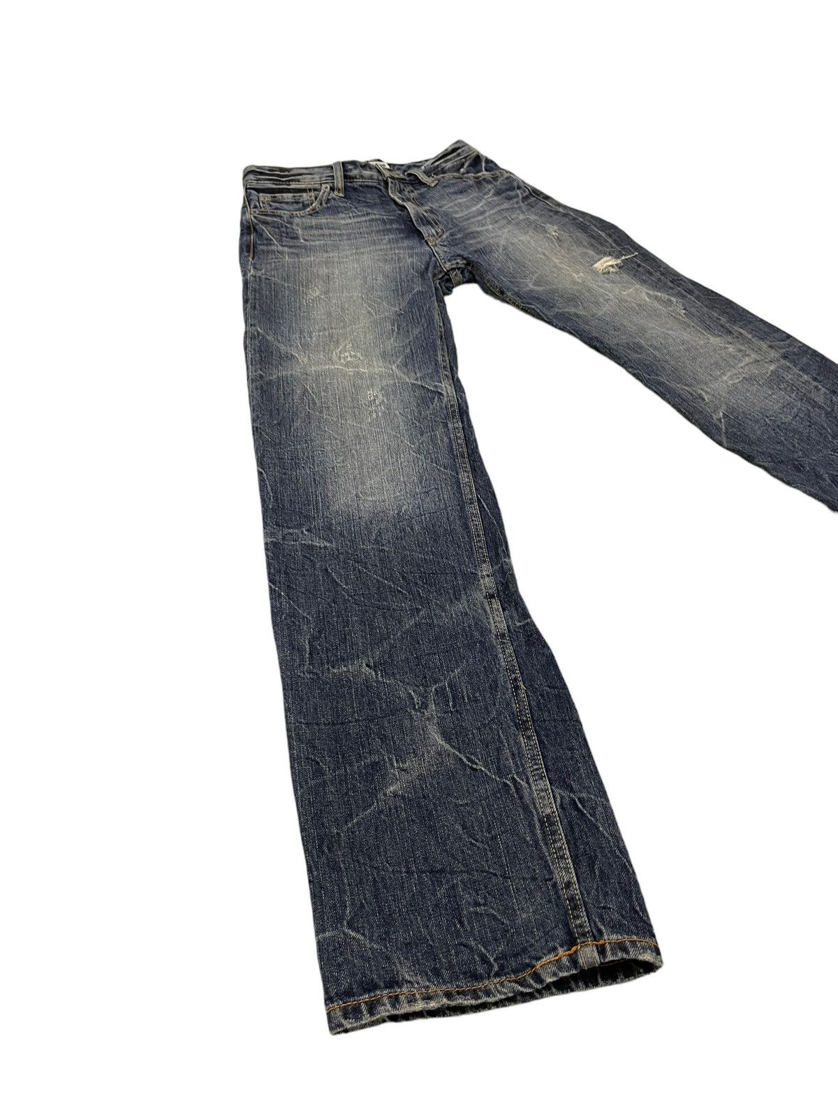 Japanese Brand Faded Jeans Sirmione Distress Regular Straight 8🟦0 Size US 29 - 8 Thumbnail