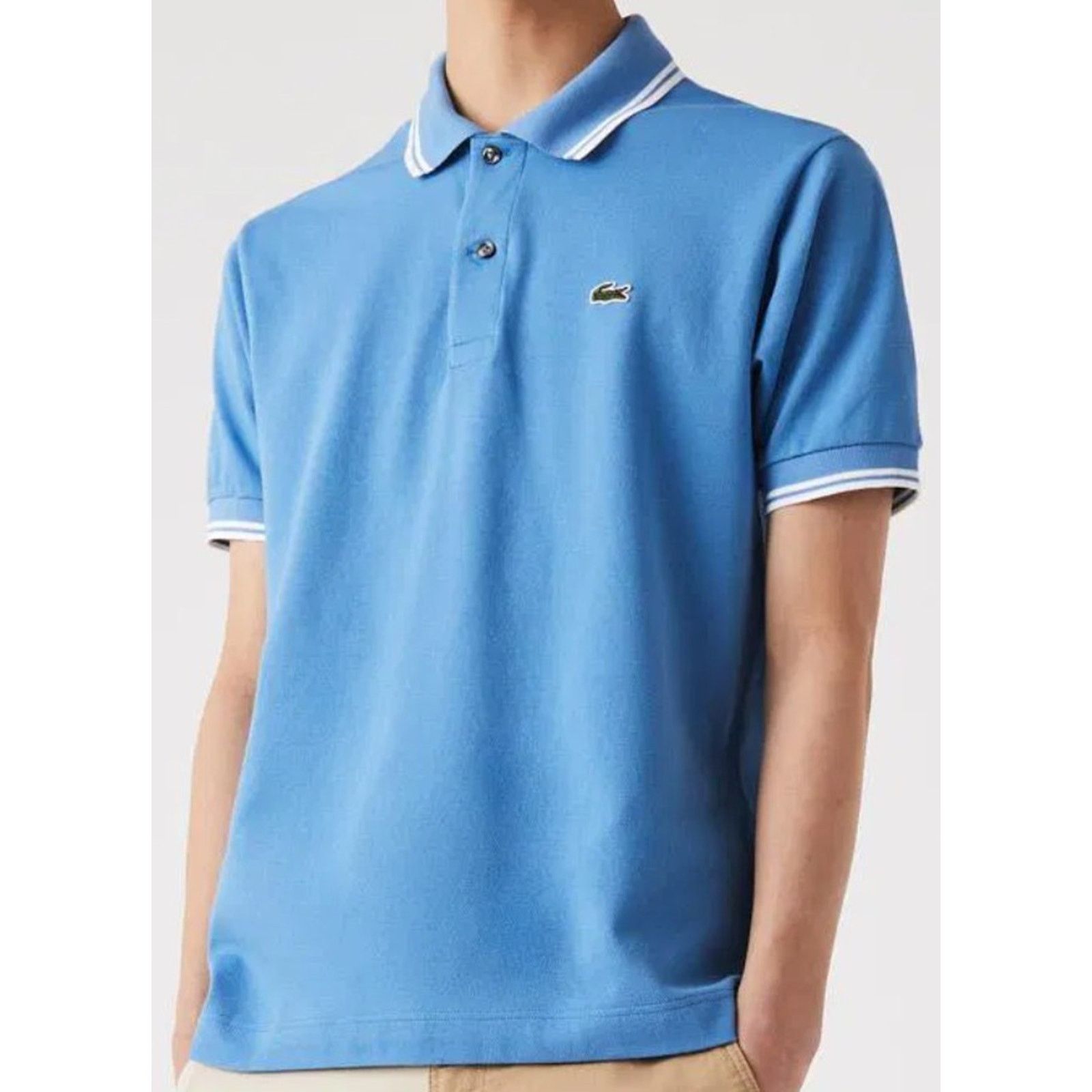 Lacoste Lacoste Men's Short Semi Fancy Collar and Sleeve Polo L Size US L / EU 52-54 / 3 - 1 Thumbnail