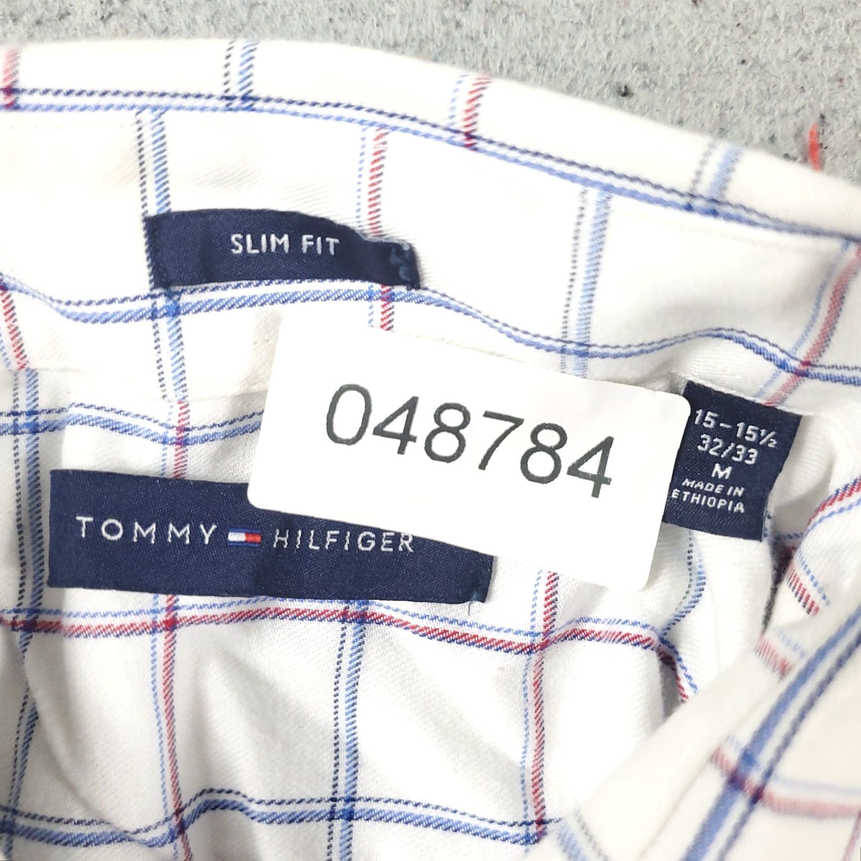 Tommy Hilfiger Tommy Hilfiger Shirt Mens Medium White/Blue Check Button-Up Long Sleeve Cotton Casual Business Preppy Size US M / EU 48-50 / 2 - 7 Thumbnail