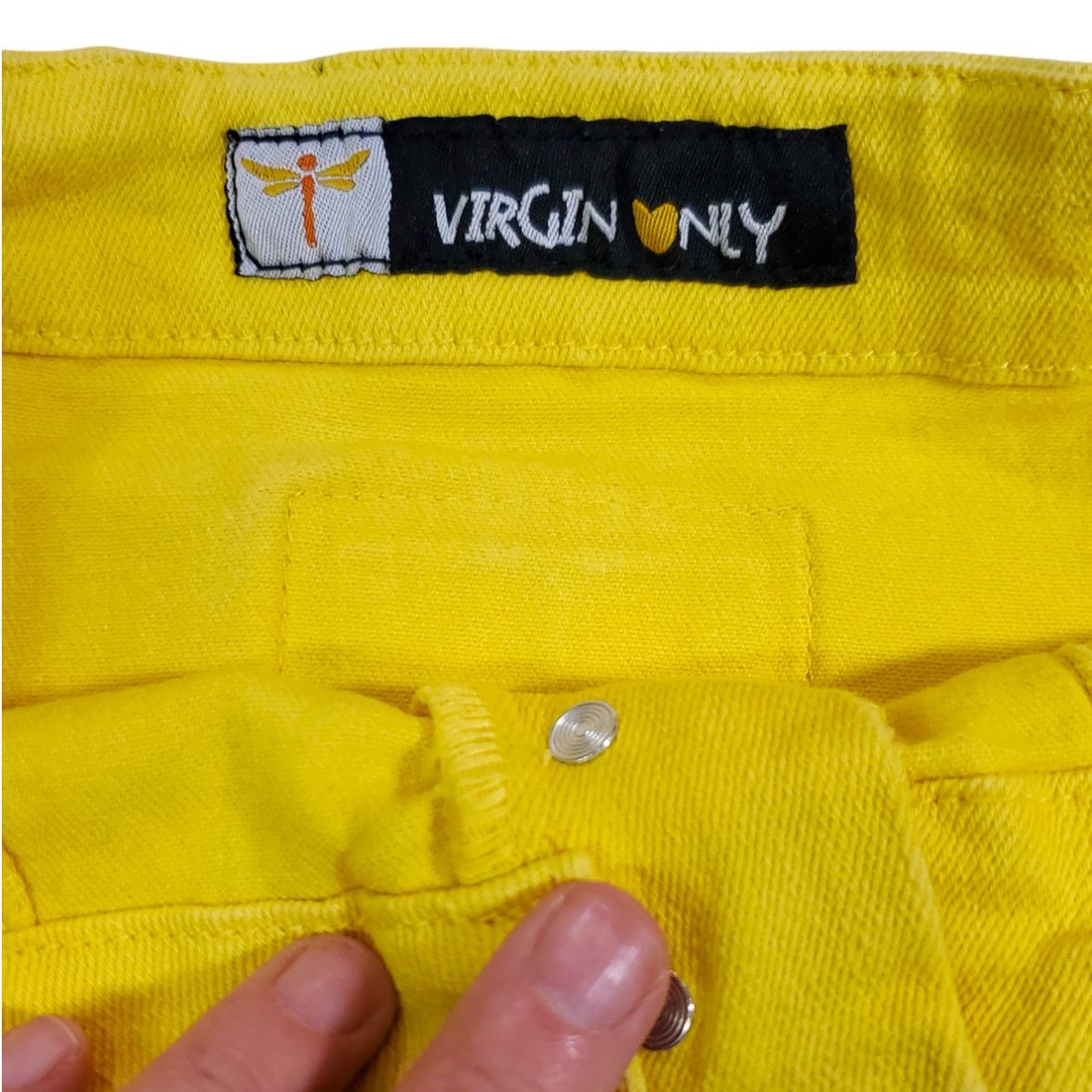 Other Virgin Only | Yellow, High Waist, Cropped Pants | Size 6/7 Size 27" / US 4 / IT 40 - 3 Thumbnail