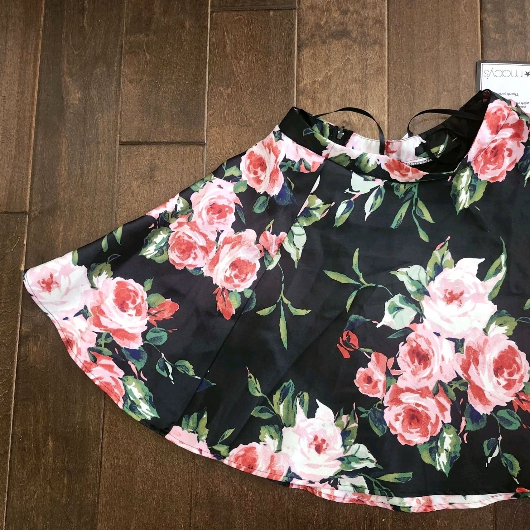 Vintage Studio City ROSE Black Rose Floral Party Skirt NWT - Size 1 Size 25" / US 0 / IT 36 - 3 Thumbnail