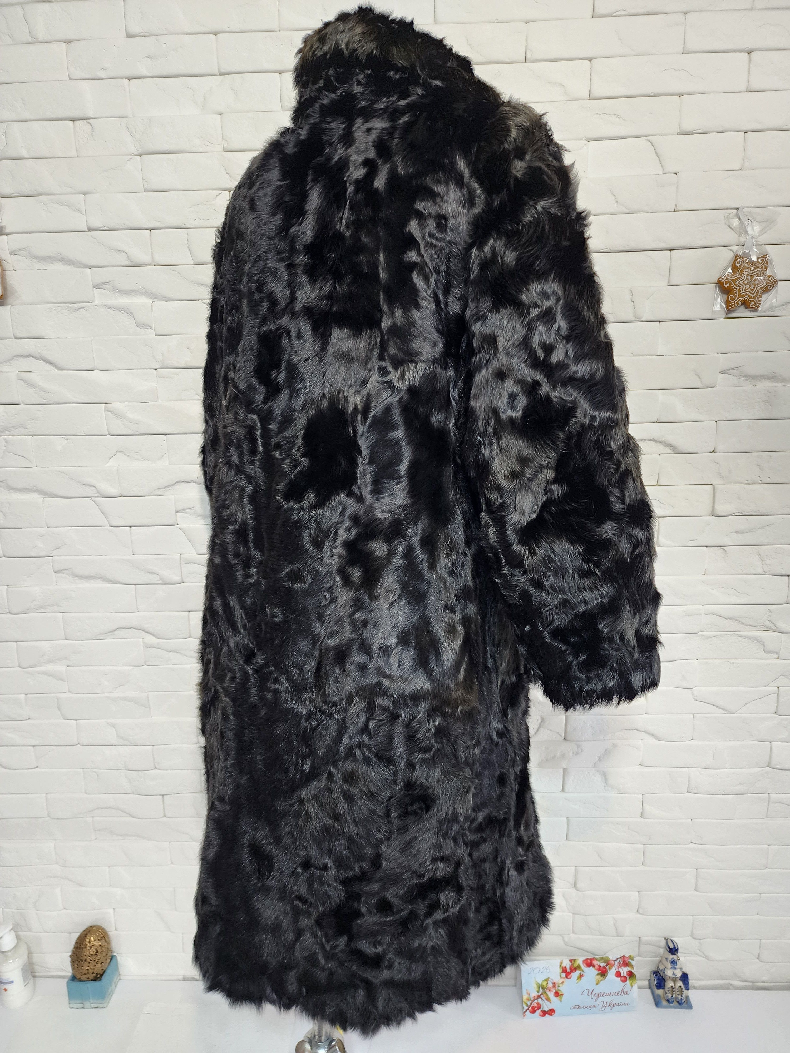 Other Black Goat Fur Coat: Women's Warm Outerwear Size L / US 10 / IT 46 - 5 Thumbnail