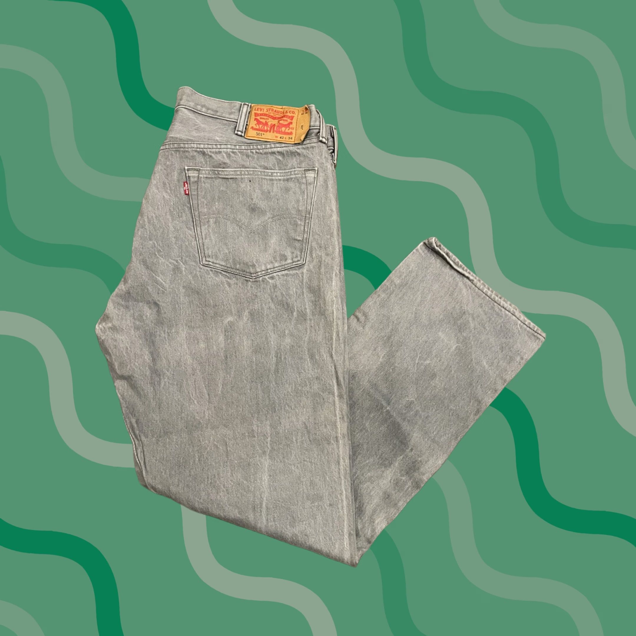 Levi's Levi'S 501 Jeans Mens 42x34 Gray - Mid Rise Button Style Size US 42 / EU 58 - 1 Thumbnail