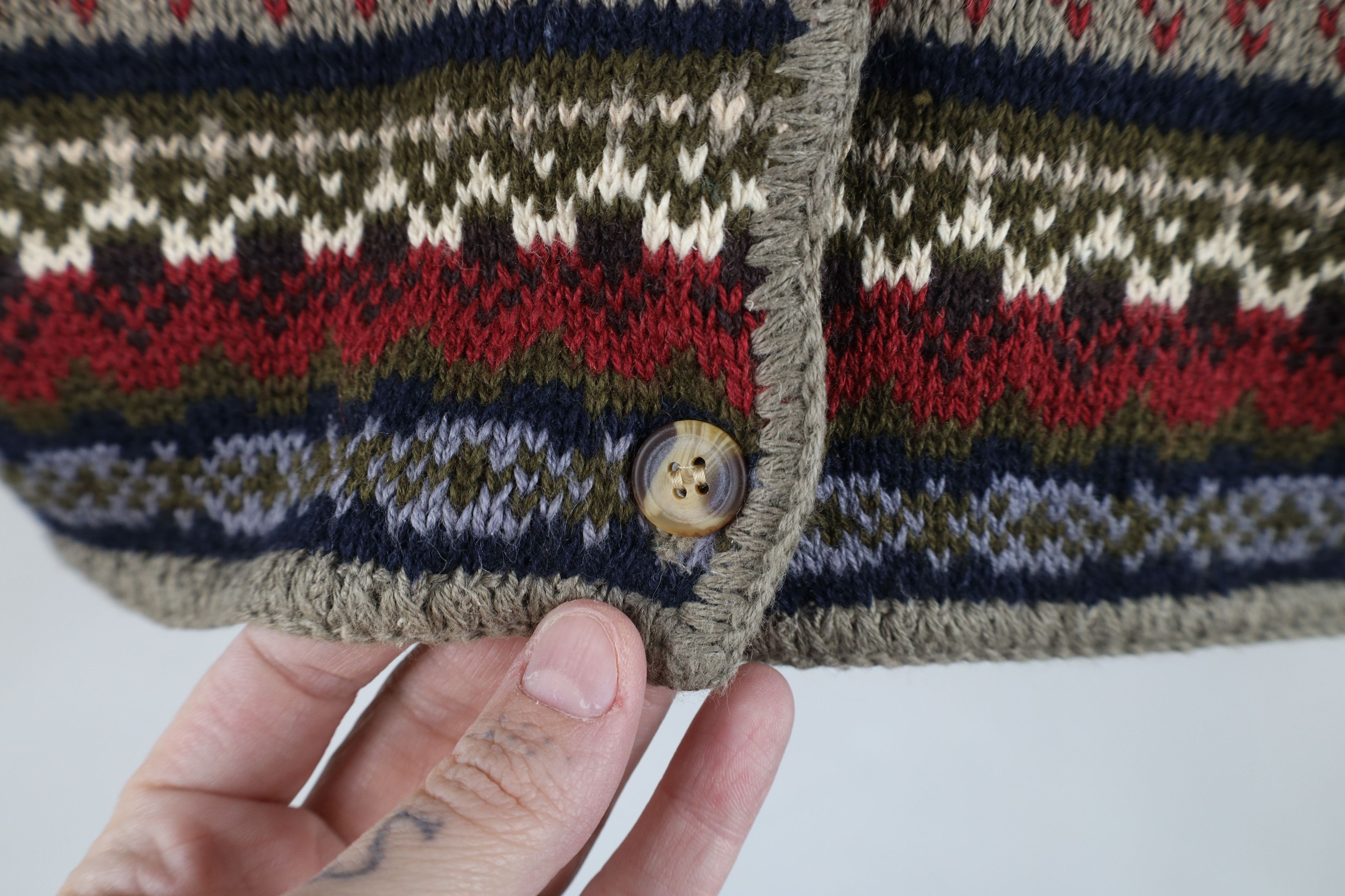 Vintage Deadstock Vintage 90s Streetwear Knit Cardigan Sweater Vest Size L / US 10 / IT 46 - 6 Thumbnail