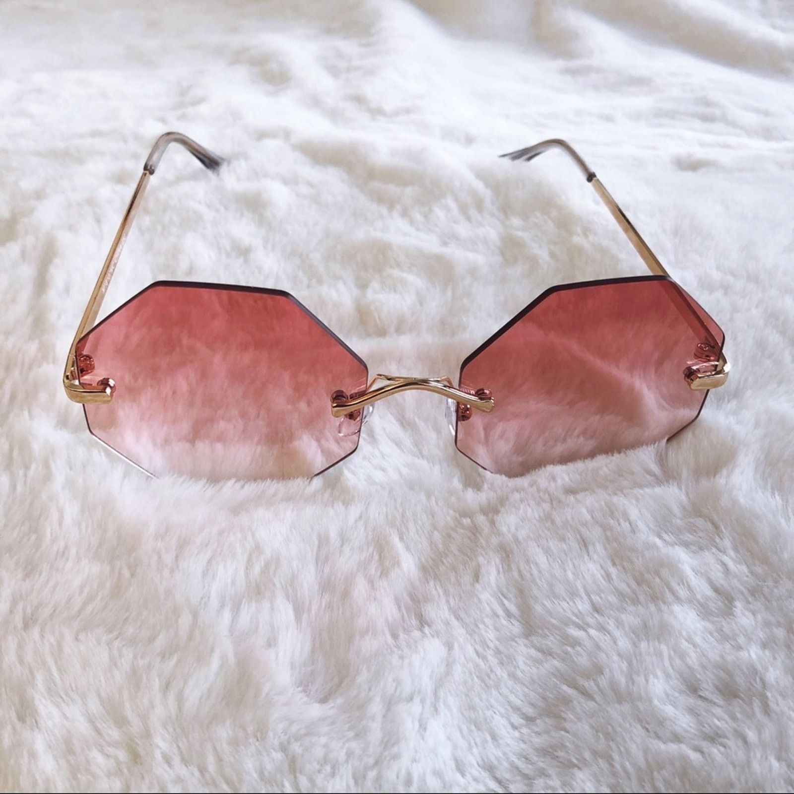 Other Alaiya Pink Octogonal Ombre Sunglasses Size ONE SIZE - 5 Thumbnail