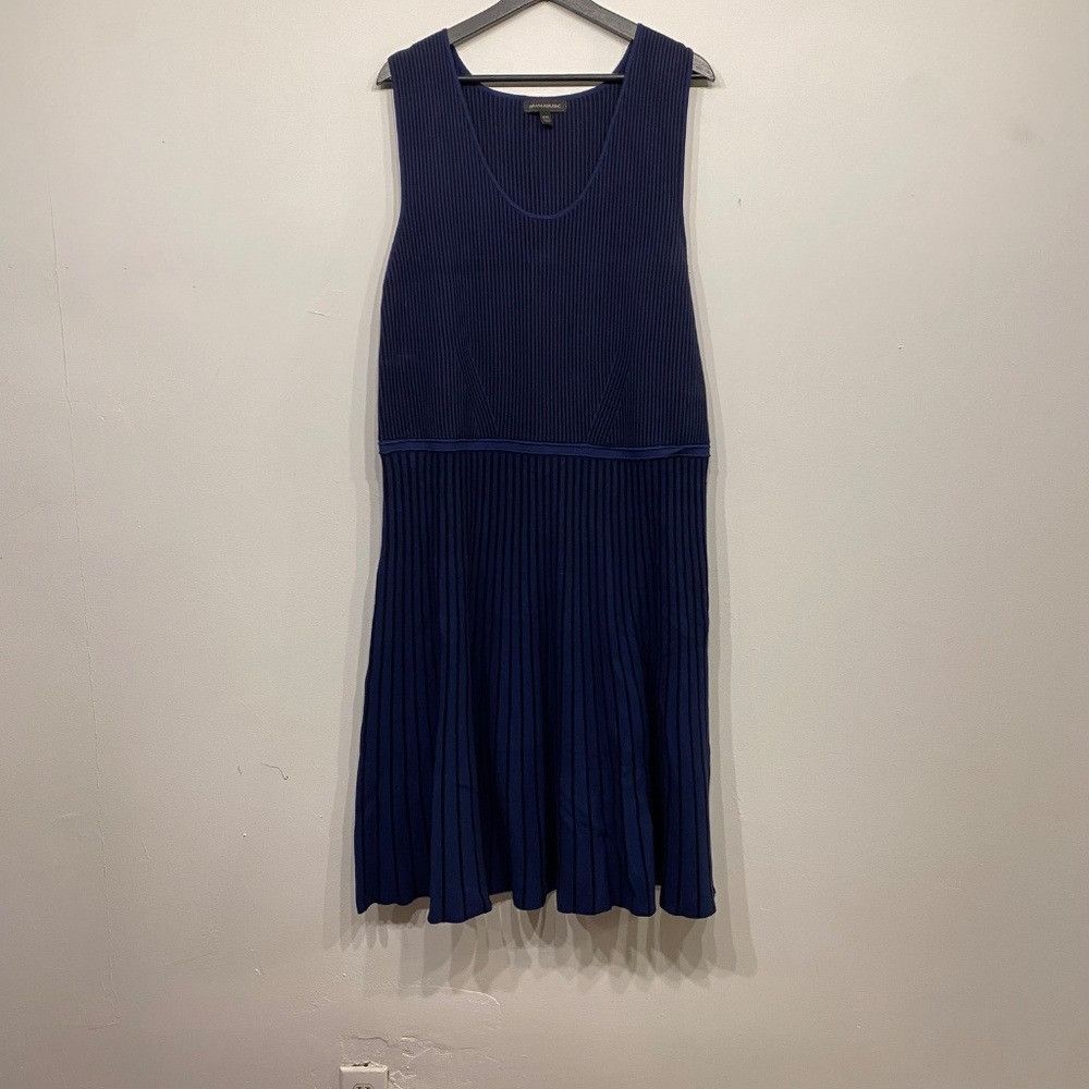 Banana Republic Banana Republic Knit Fit and Flare Black and Blue Striped Sw Size XXL / US 16-18 / IT 52-54 - 1 Thumbnail