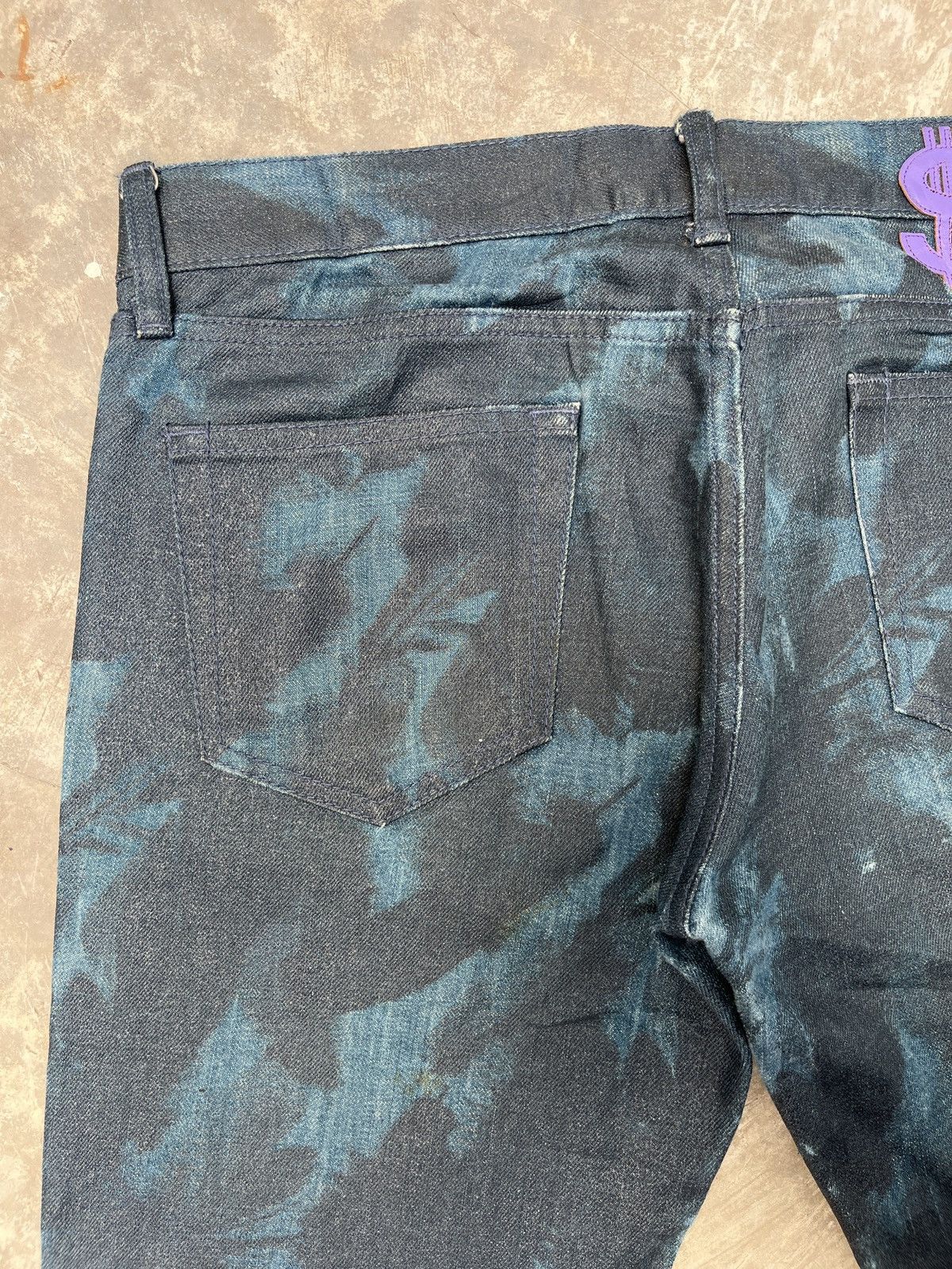 Swagger SAMPLE Swagger Waxed Blue Denim Jeans Size US 31 - 4 Thumbnail