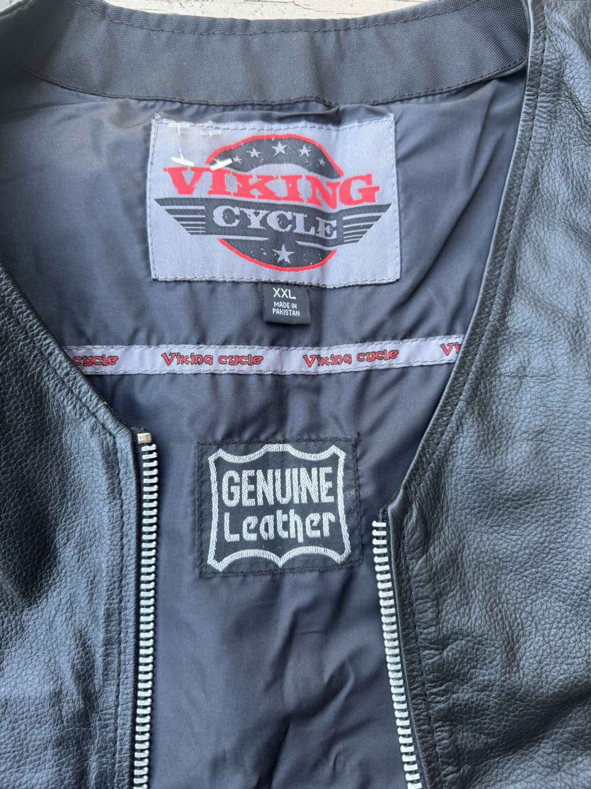Other Viking Cycle Haughty Motorcycle Vest Genuine Leather Black Size XXL / US 16-18 / IT 52-54 - 9 Thumbnail