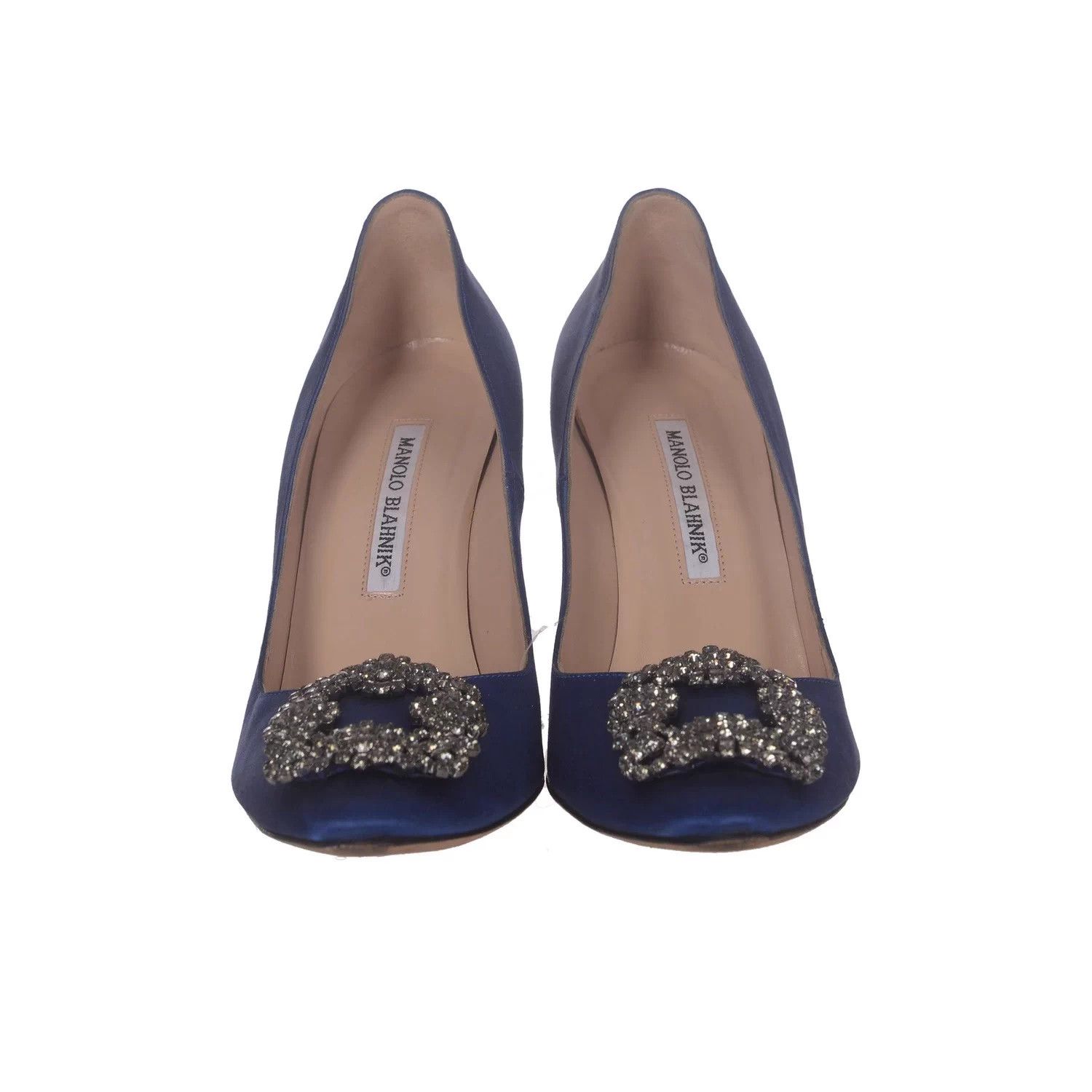 Manolo Blahnik Manolo Blahnik Satin Crystal Buckle Heels 37.5 Size US 6.5 / IT 36.5 - 8 Thumbnail