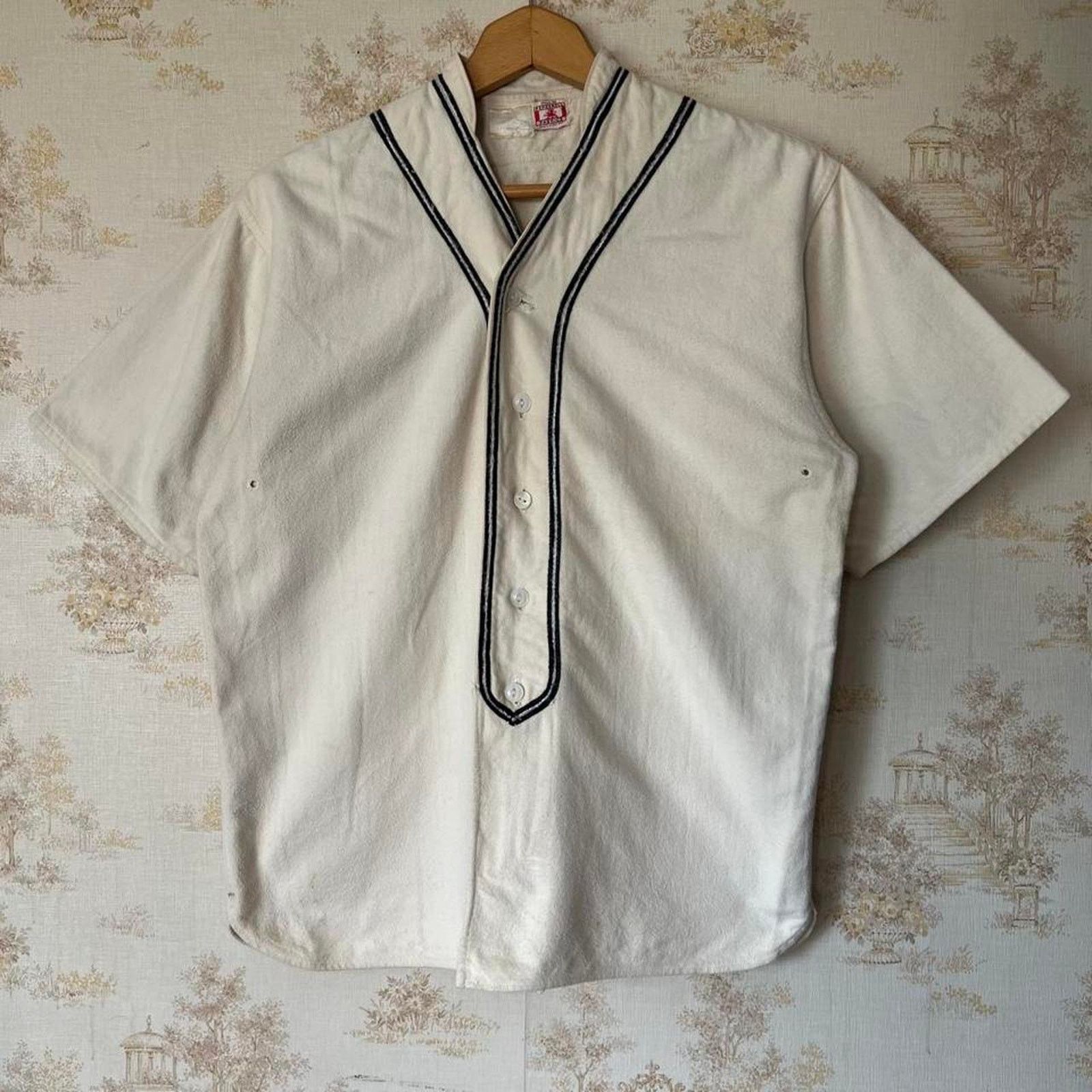 Vintage 1940s Inderrieden Foods Baseball Jersey | Pepperell | Size M Size US M / EU 48-50 / 2 - 2 Thumbnail
