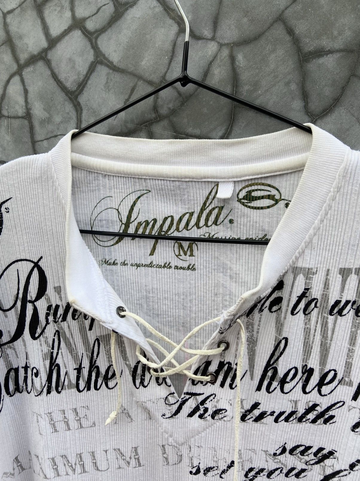If Six Was Nine Offer‼️ Impala Goth Poem Style Lace Up Thermal Longsleeve Size US M / EU 48-50 / 2 - 4 Thumbnail