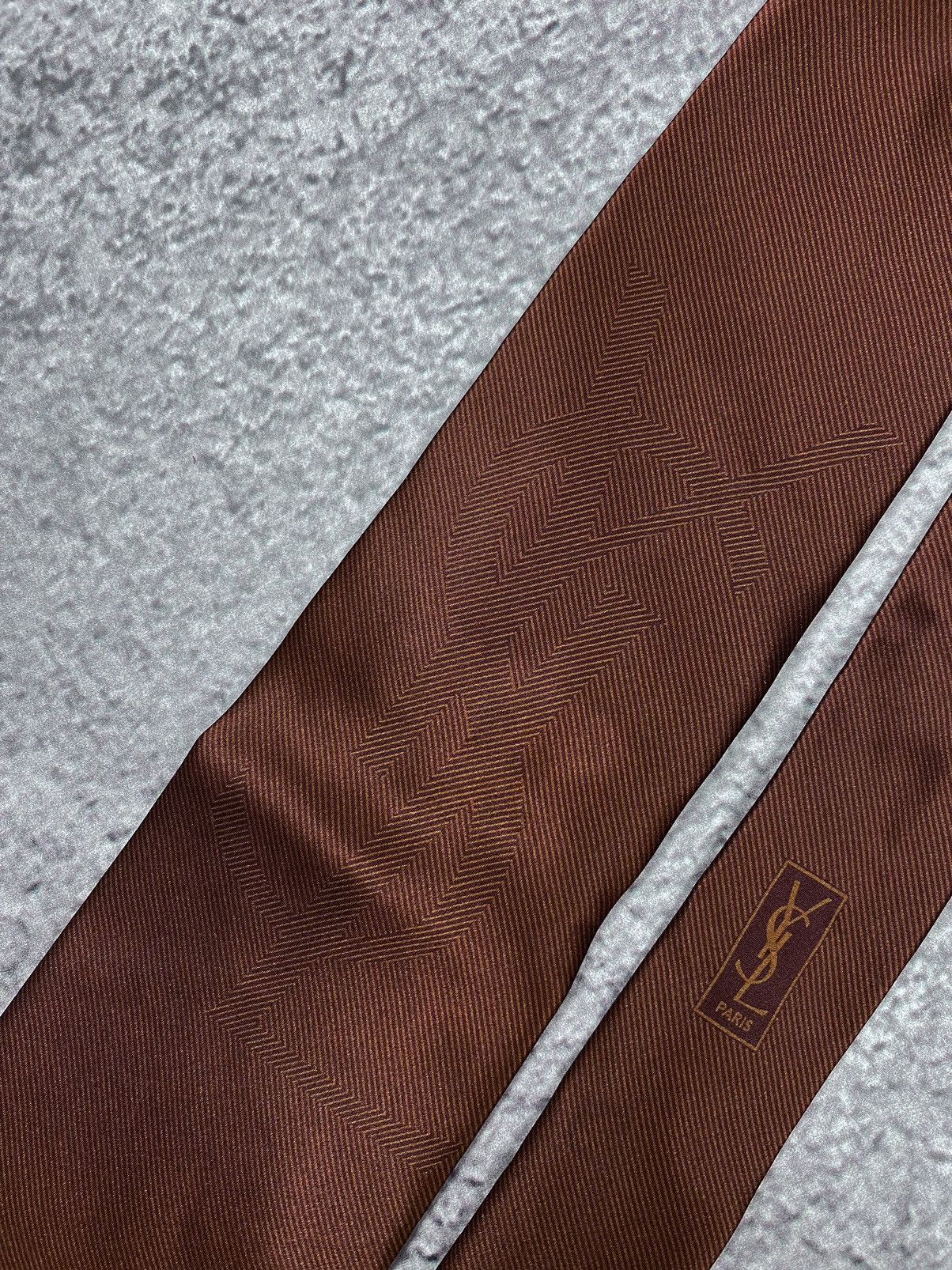 Vintage × Yves Saint Laurent Yves Saint Laurent Vintage YSL Big Logo Silk Tie Size ONE SIZE - 9 Thumbnail