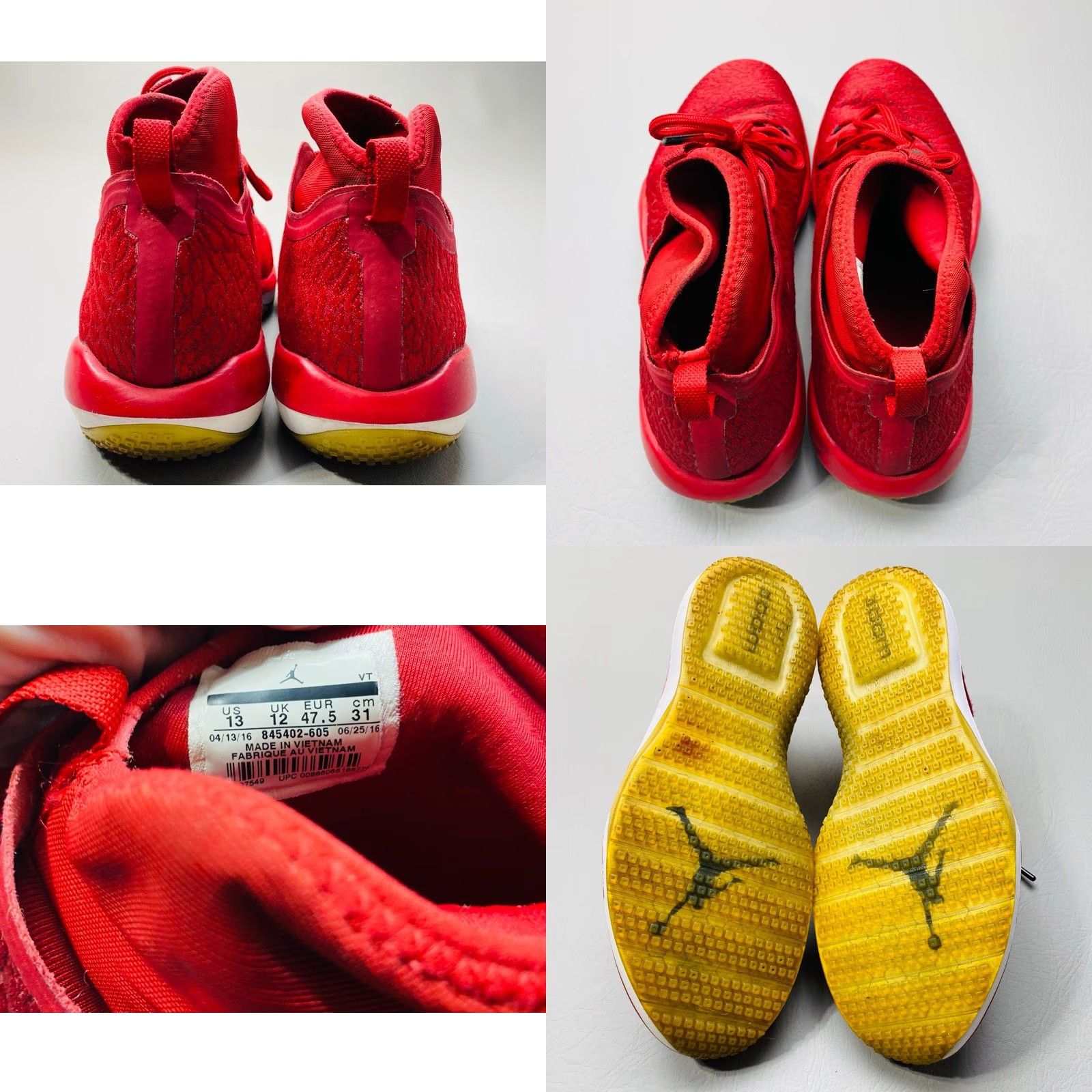 Jordan Brand Nike Air Jordan Trainer 1 845402-605 Mens 13 Red Basketball Sneakers 1317 Size US 13 / EU 46 - 8 Thumbnail