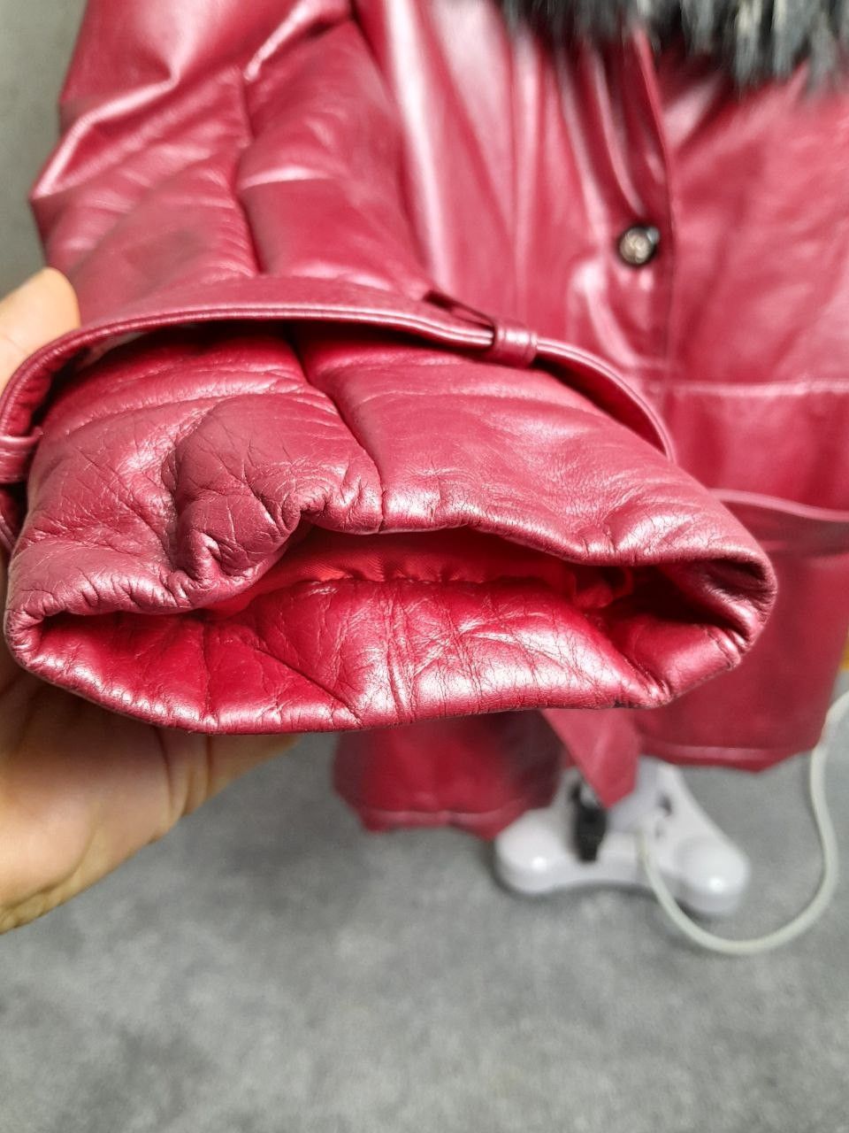 Mephisto Mephisto red leather women's coat fur fox size M Size M / US 6-8 / IT 42-44 - 3 Thumbnail