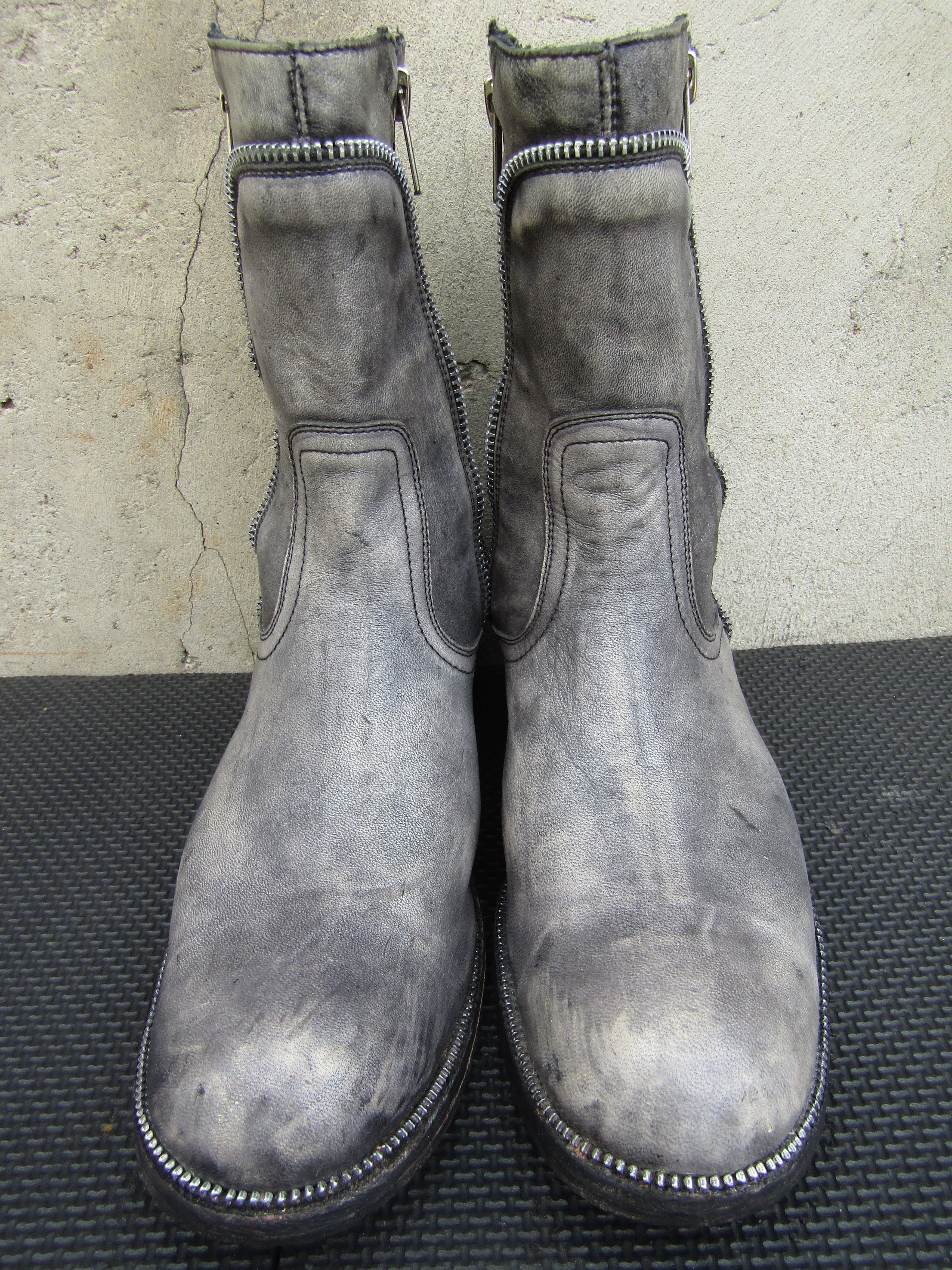 Old Gringo Old Gringo Distressed Gray Leather Low Western Zipper Accent Size US 7 / IT 37 - 6 Thumbnail