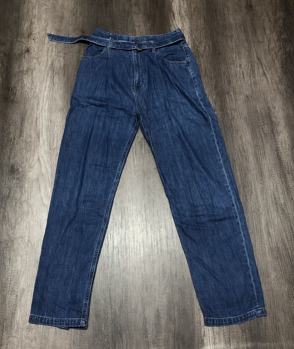 Japanese Brand × Uniqlo × Vintage Uniqlo Jeans Fit Relaxed Style Tapered With Belt (unisex) Size 28" / US 6 / IT 42 - 10 Thumbnail