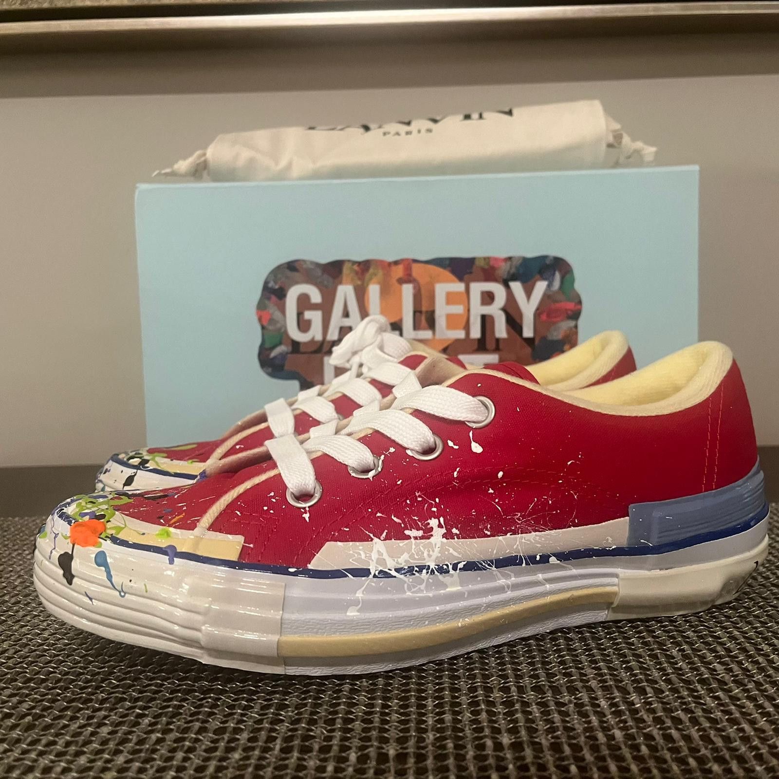 Gallery Dept. × Lanvin Melted Low Top Vulcanized Paint Splatter Sneakers Multicolor Size US 8 / EU 41 - 3 Thumbnail