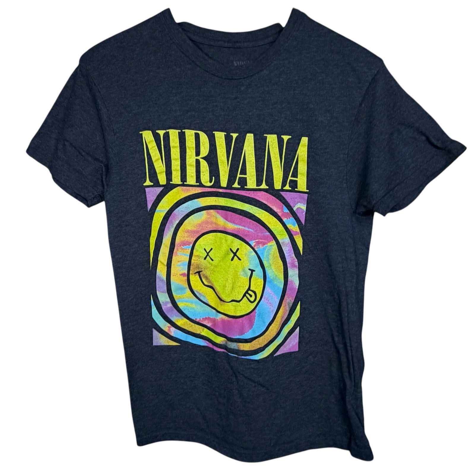 Nirvana Nirvana Retro Y2K Style Women's Medium Gray Smiley T-Shirt Size M / US 6-8 / IT 42-44 - 5 Thumbnail