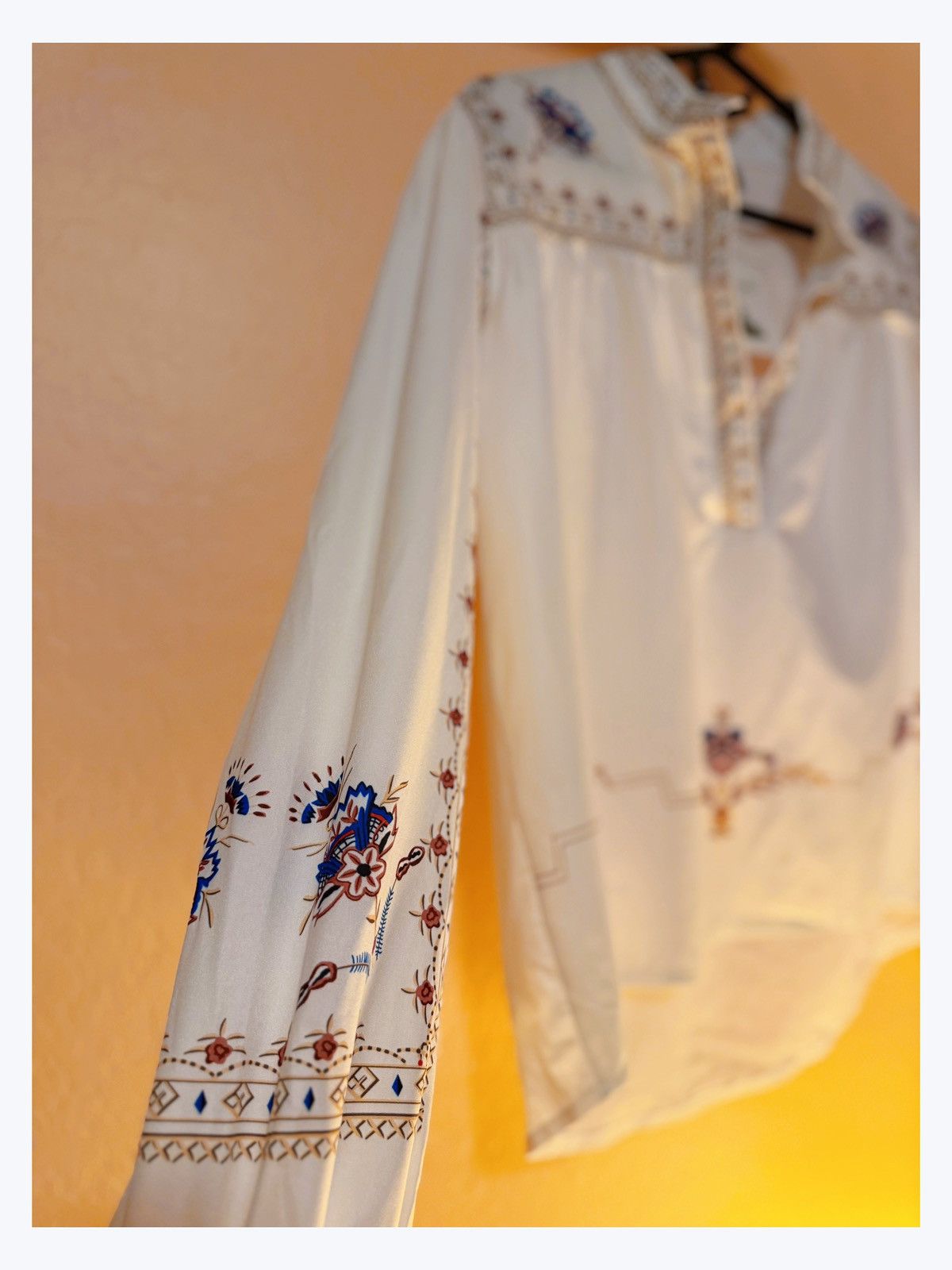 Other Boho Embroidered Cream Tunic – Visstyle – Size L – Brand New Size L / US 10 / IT 46 - 4 Thumbnail