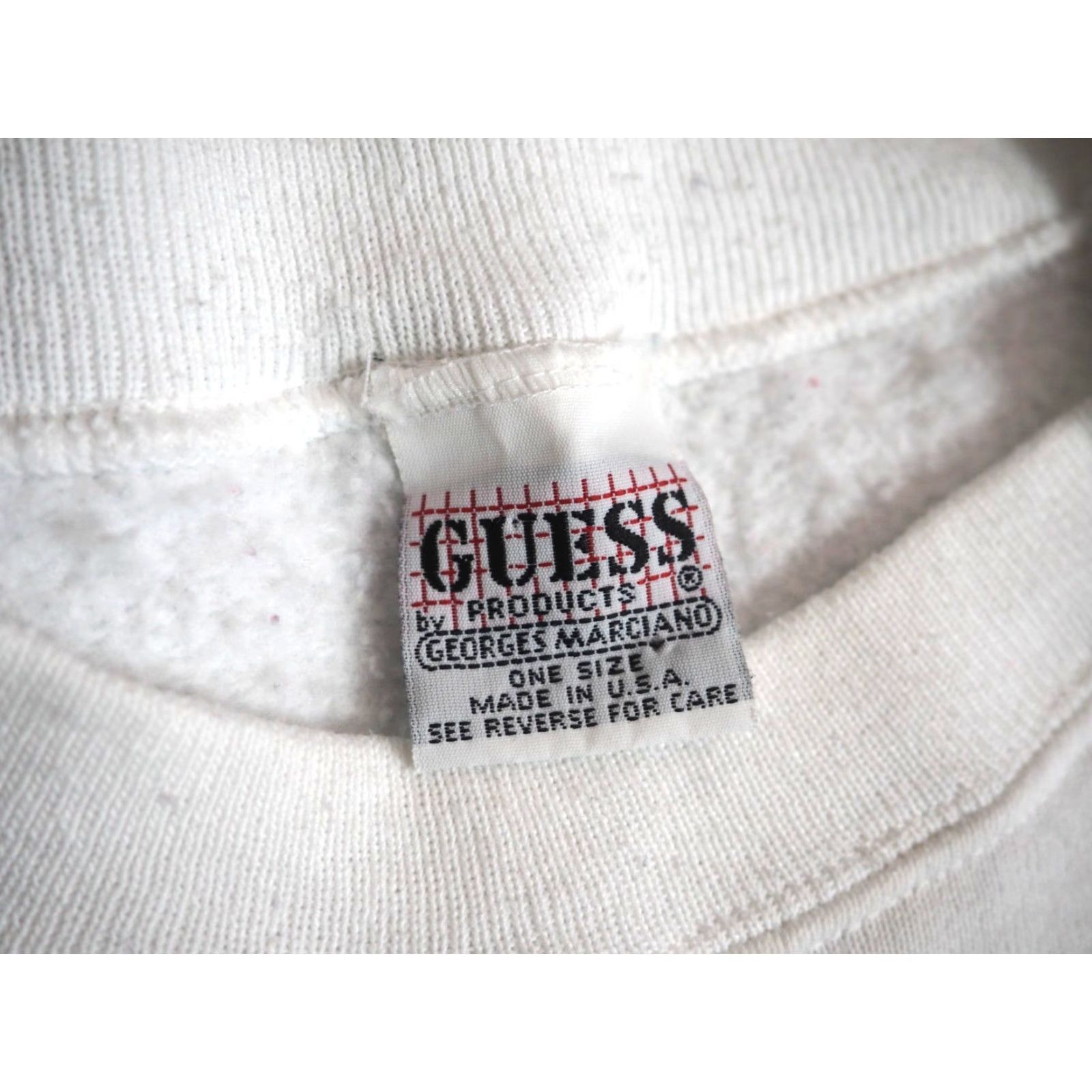 Guess VTG 80s 90s GUESS Sweatshirt Pullover White Unisex M Logo Crew Neck Fleece Cotton Long Sleeve USA Made Size US M / EU 48-50 / 2 - 2 Thumbnail