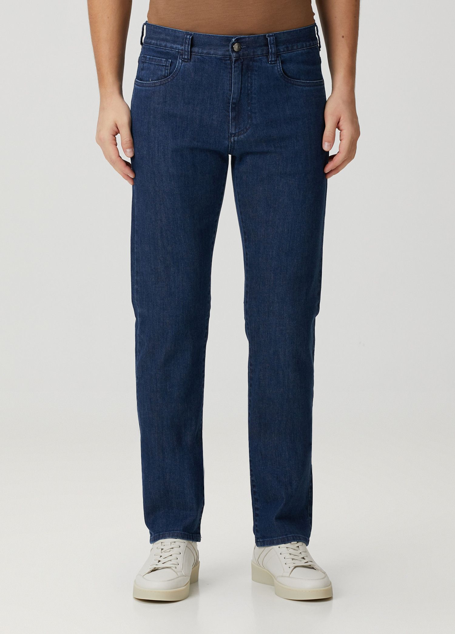 Canali CANALI blue mid rise straight leg jeans Size 34 q Size US 34 / EU 50 - 1 Thumbnail