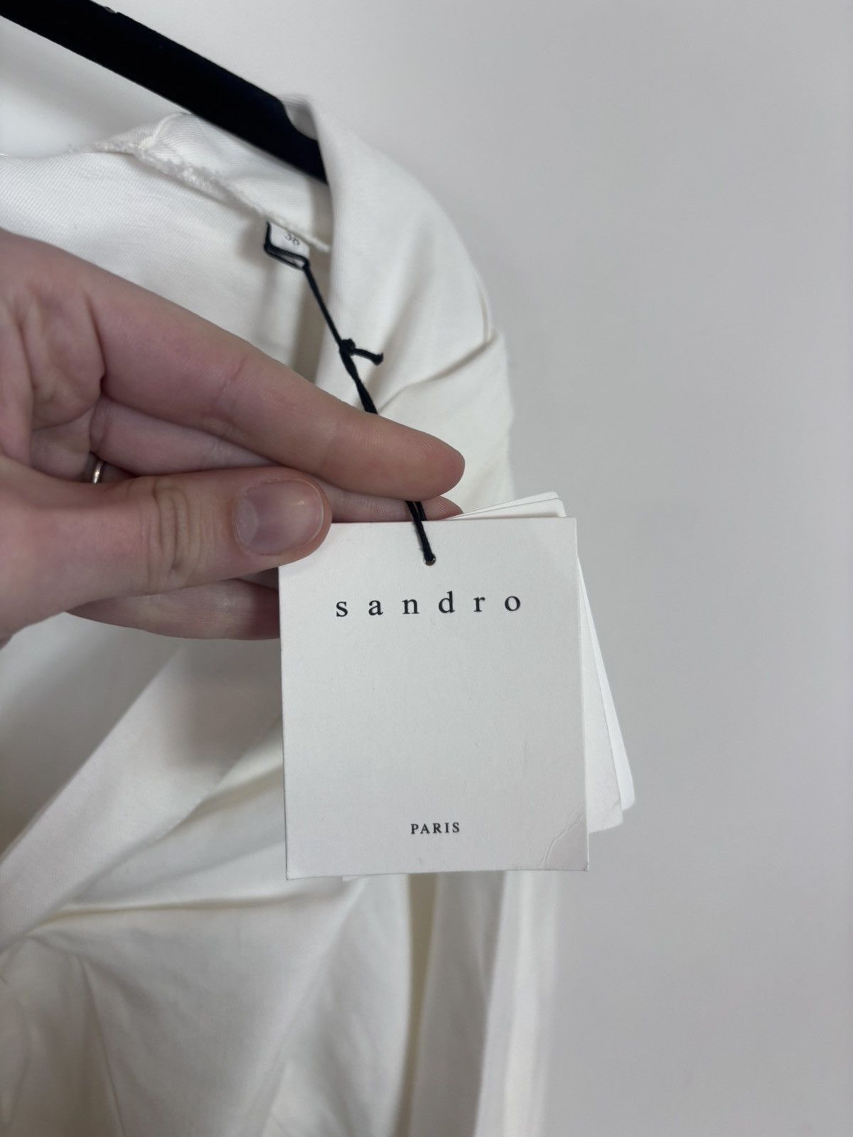 Sandro Sandro Paris NWT Ecru White Wrap Viscose Linen Mini Dress Size S / US 4 / IT 40 - 10 Thumbnail