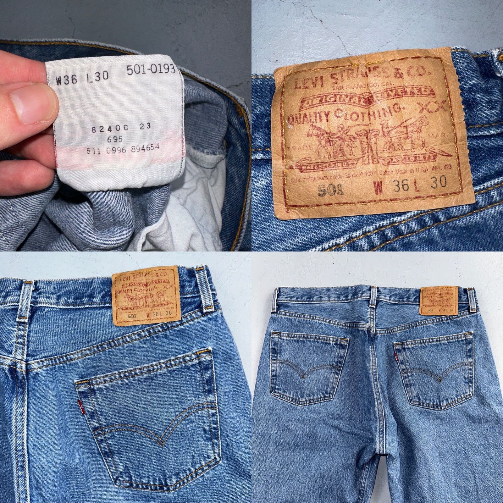 Levi's Levi's 501 Jeans Vintage 90s USA Straight Leg Blue 36x30 Regular Men Size US 36 / EU 52 - 9 Thumbnail