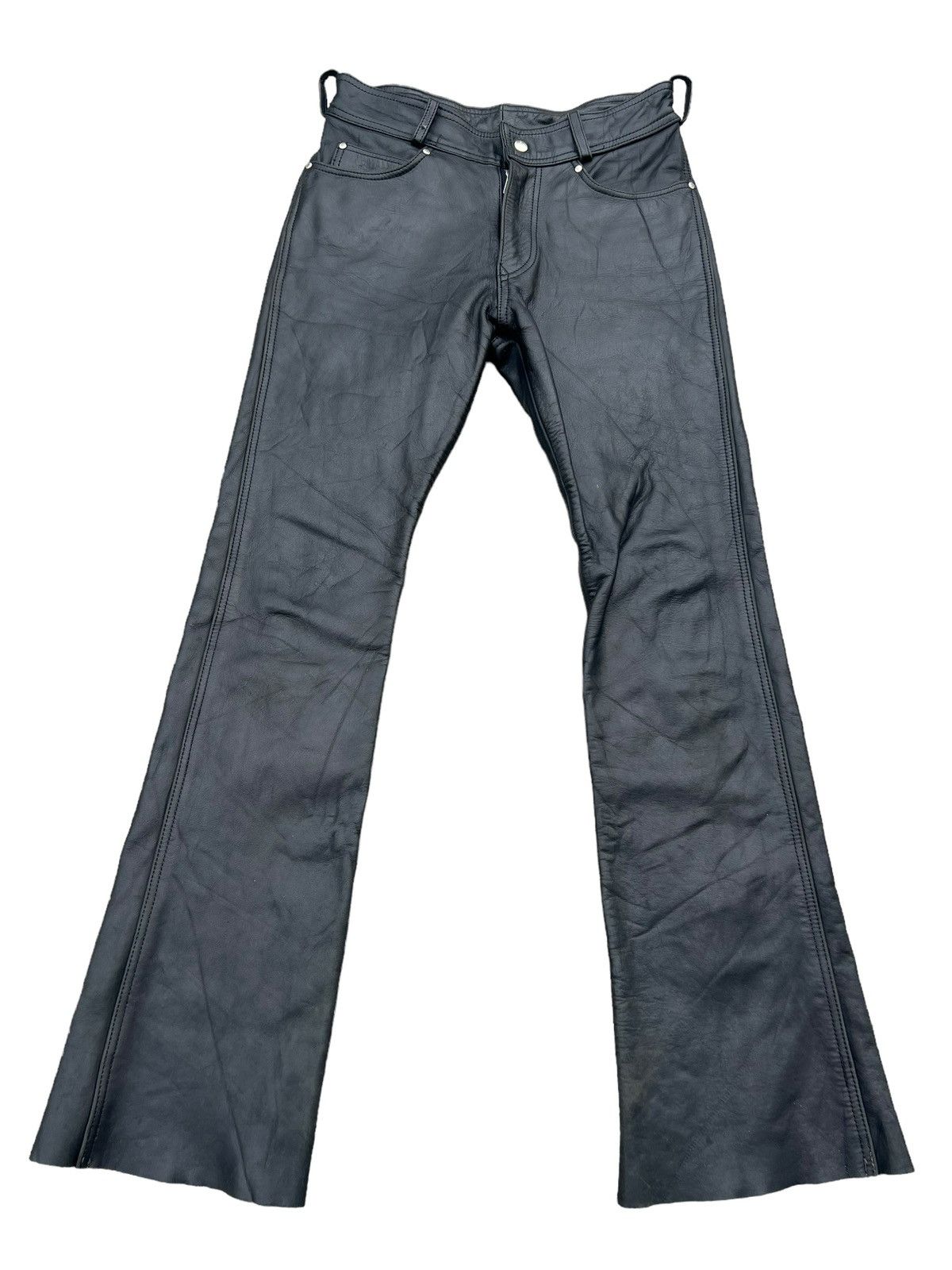 Harley Davidson × Leather × Vintage Vintage Harley Davidson Black Cowhide Bootcut Leather Pant Size US 29 - 1 Thumbnail