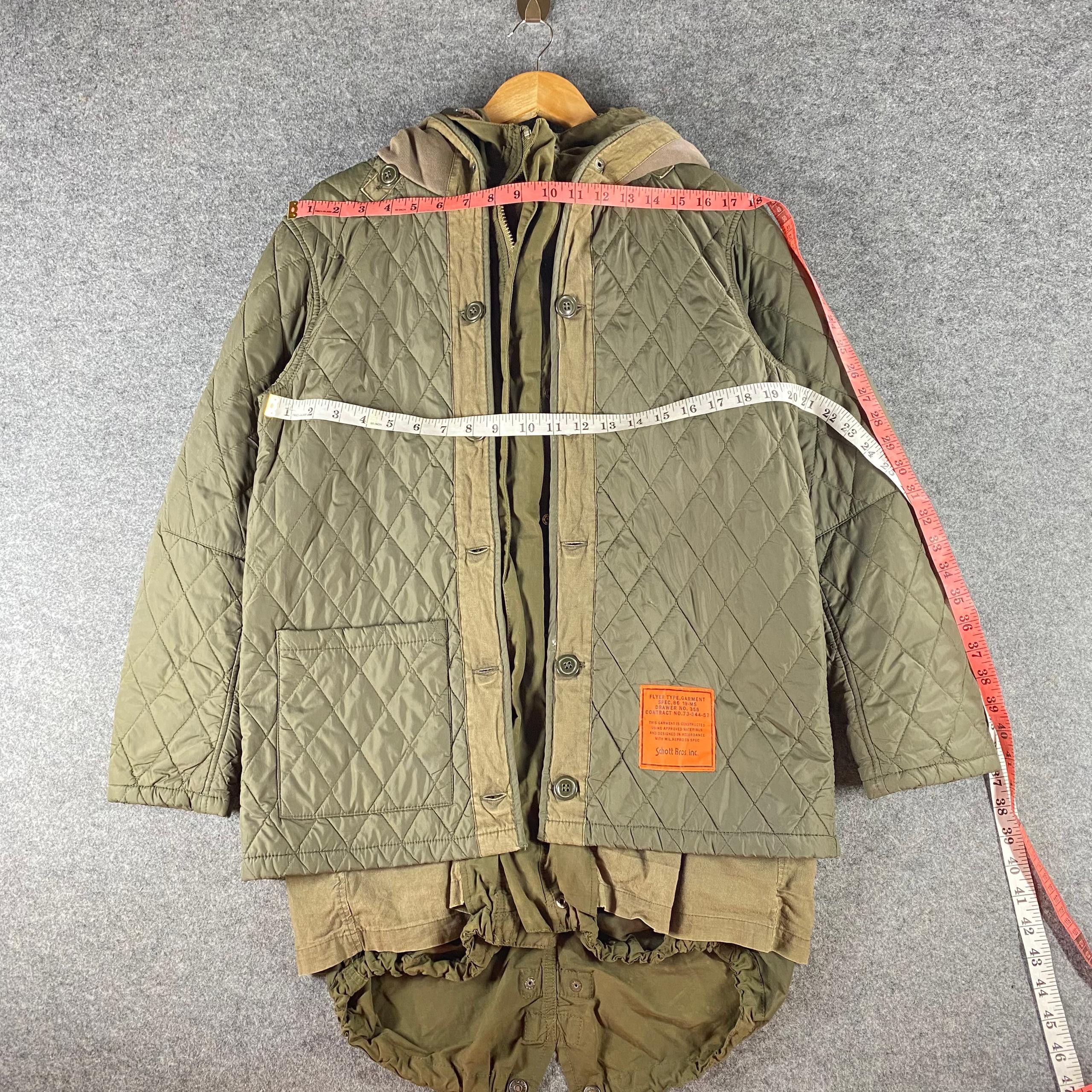 Schott Vintage 90s Schott Bros Inc Millitary Parka Jacket Size US M / EU 48-50 / 2 - 7 Thumbnail