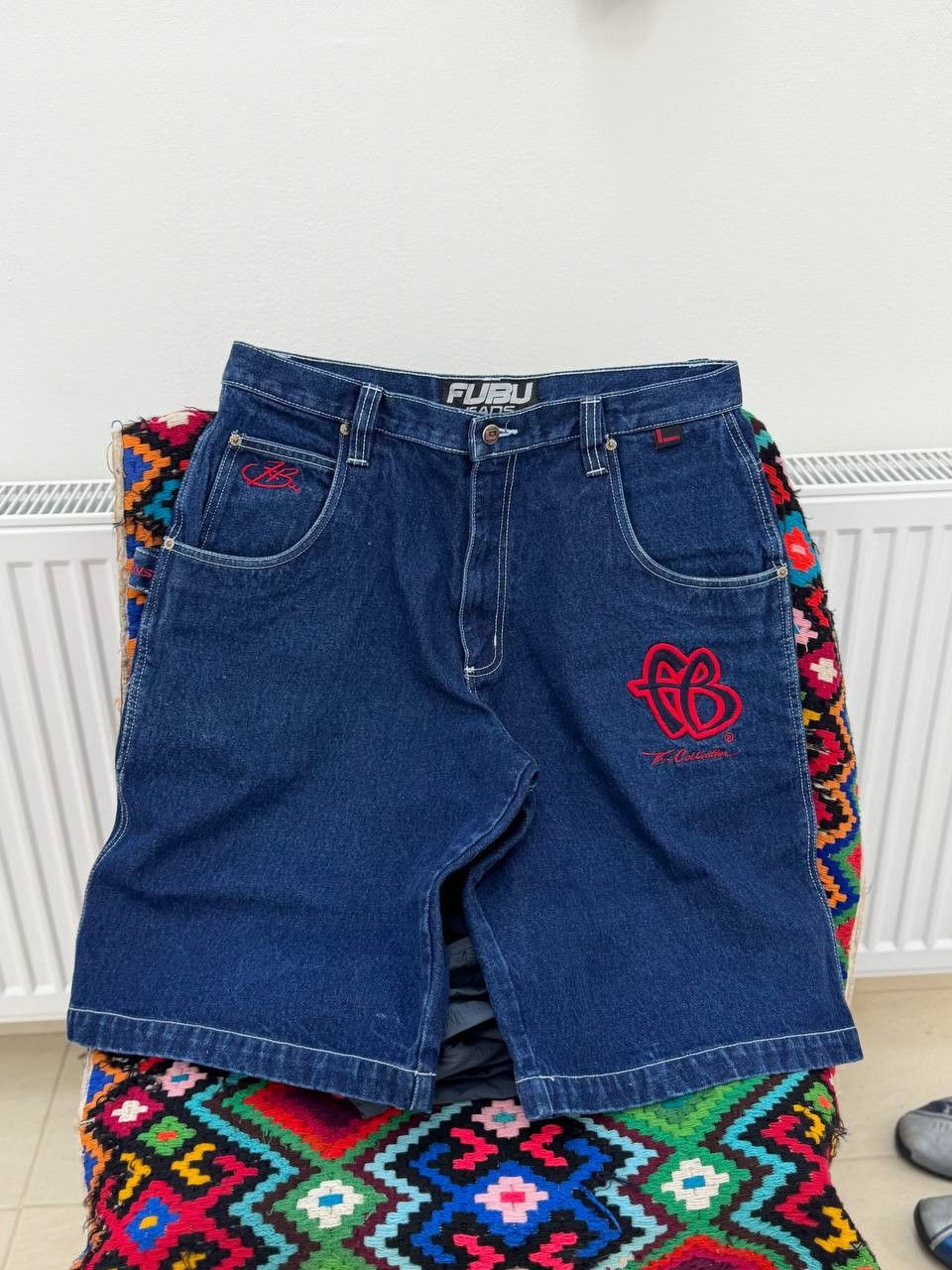 Fubu Vintage Y2K FUBU Baggy Blue Denim Shorts JNCO Style Size US 32 / EU 48 - 9 Thumbnail