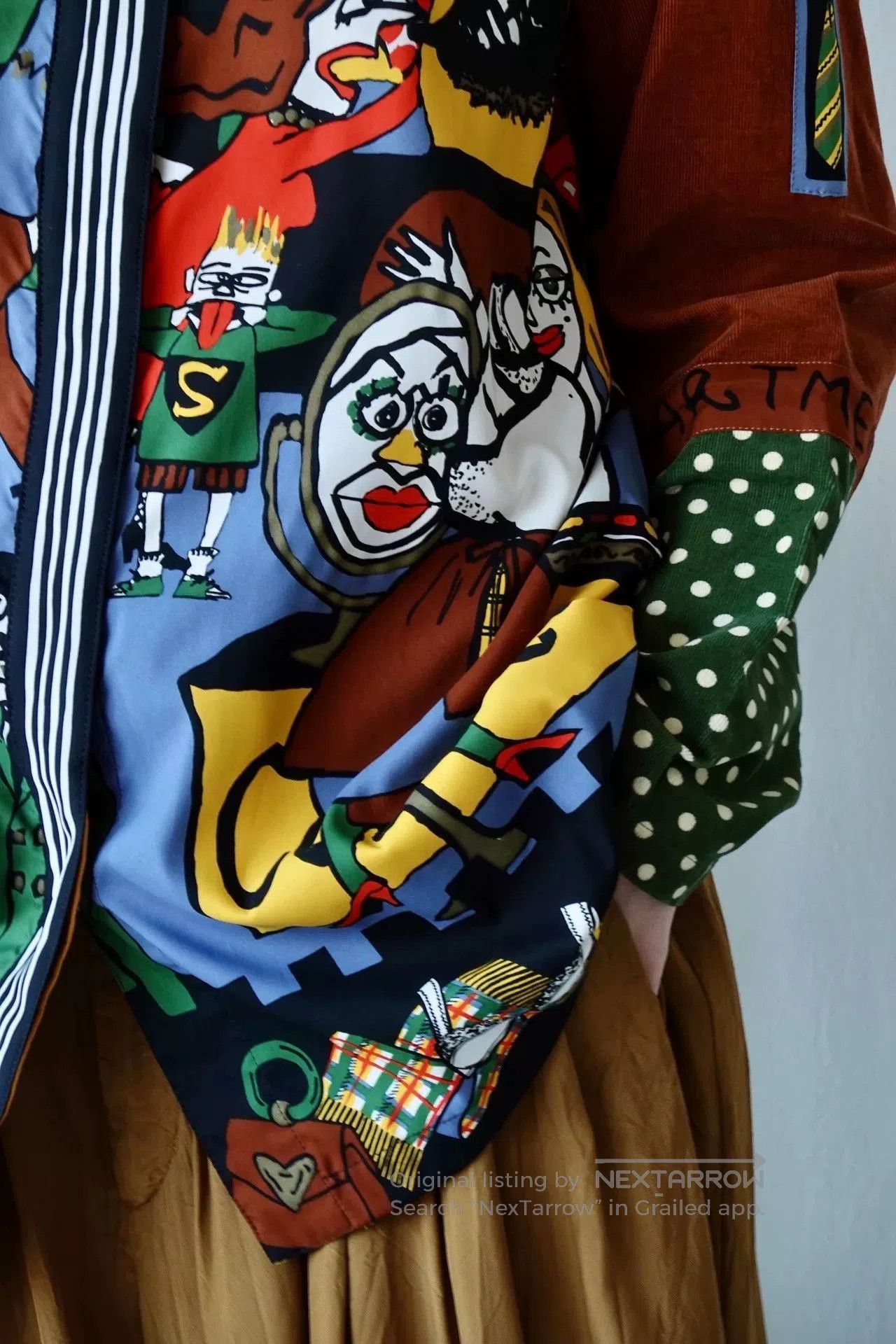 Japanese Brand Vintage Mixed-Material Retro Shirt. Size M / US 6-8 / IT 42-44 - 2 Thumbnail