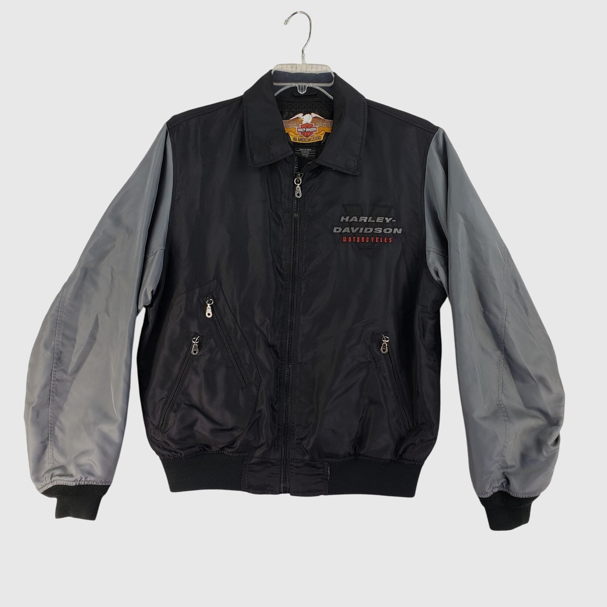 Harley Davidson Vintage Harley-Davidson Bomber Jacket With Embroidered Logos Size US M / EU 48-50 / 2 - 1 Thumbnail