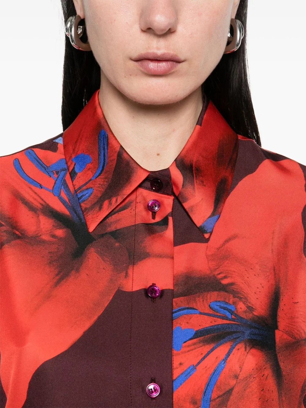 Alexander McQueen o1srvl11e0226 Floral-Print Shirt In Multicolor Size XL / US 12-14 / IT 48-50 - 5 Thumbnail