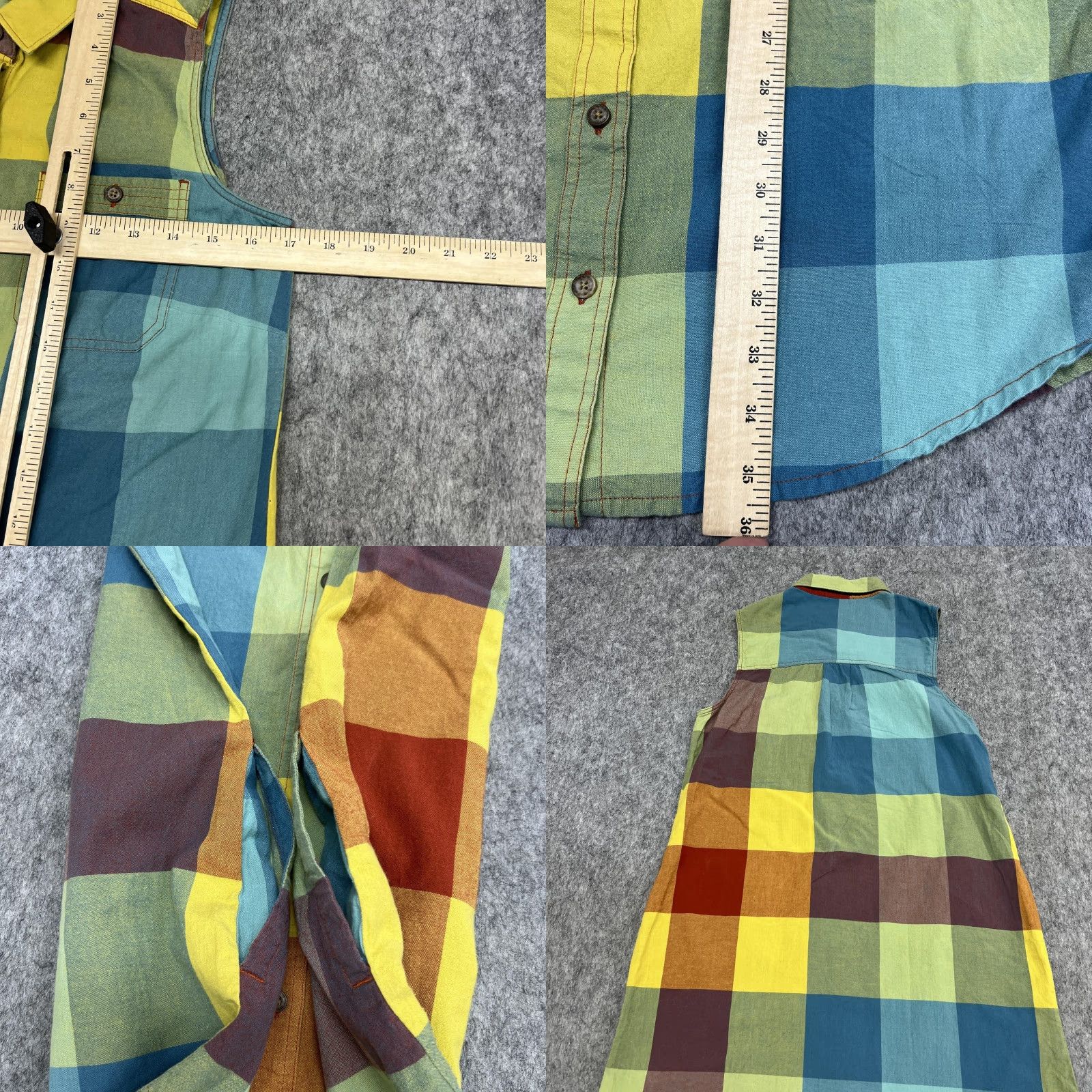 Toad&Co Toad&Co Shirt Dress Womens S Multicolor Plaid Sleeveless Button Front Pockets Size S / US 4 / IT 40 - 8 Thumbnail