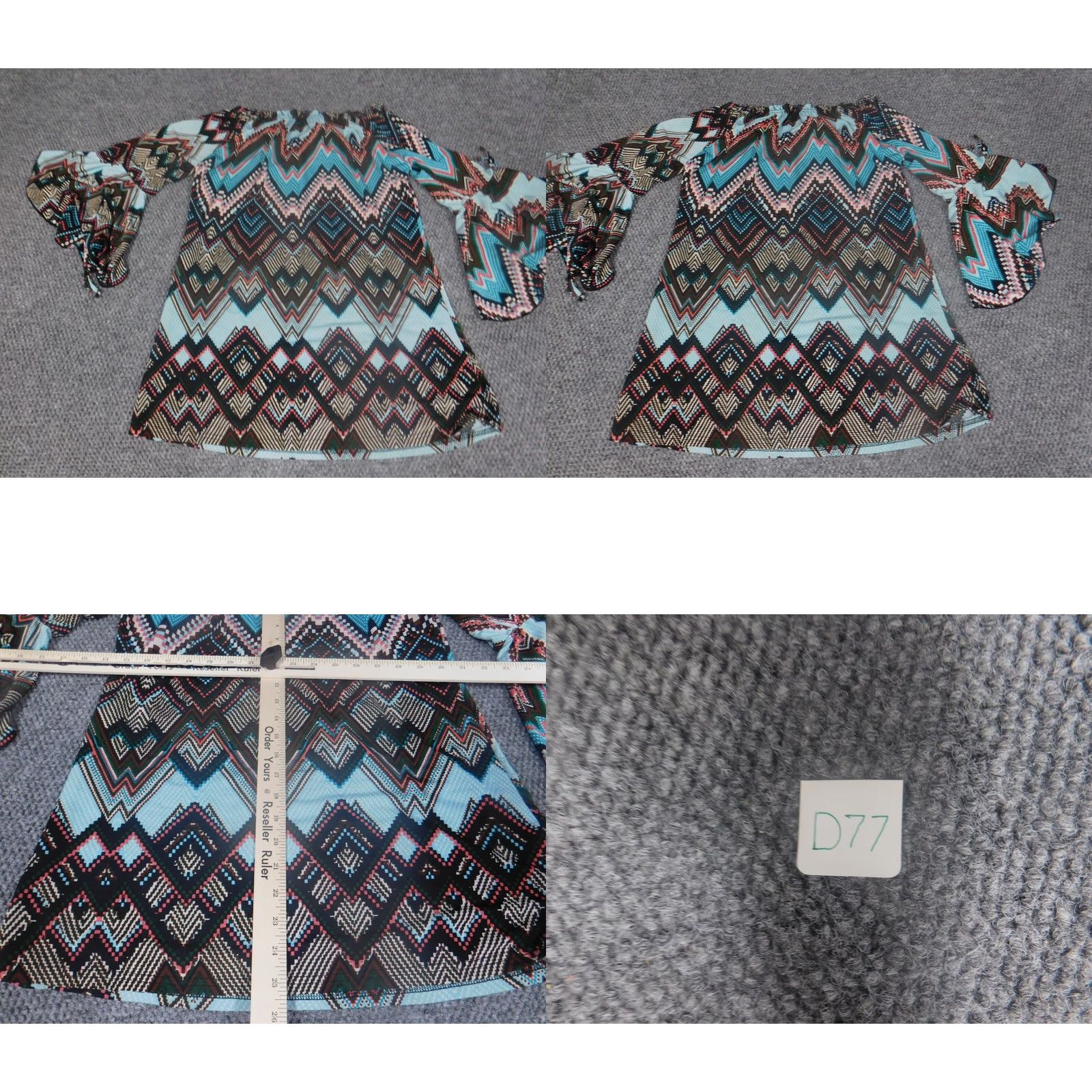 Vintage Lildy Womens Blouse M Blue Pullover Stretch Tunic Crew Neck Long Sleeve Casual Knit Rayon Shirt Womens Size M / US 6-8 / IT 42-44 - 8 Thumbnail