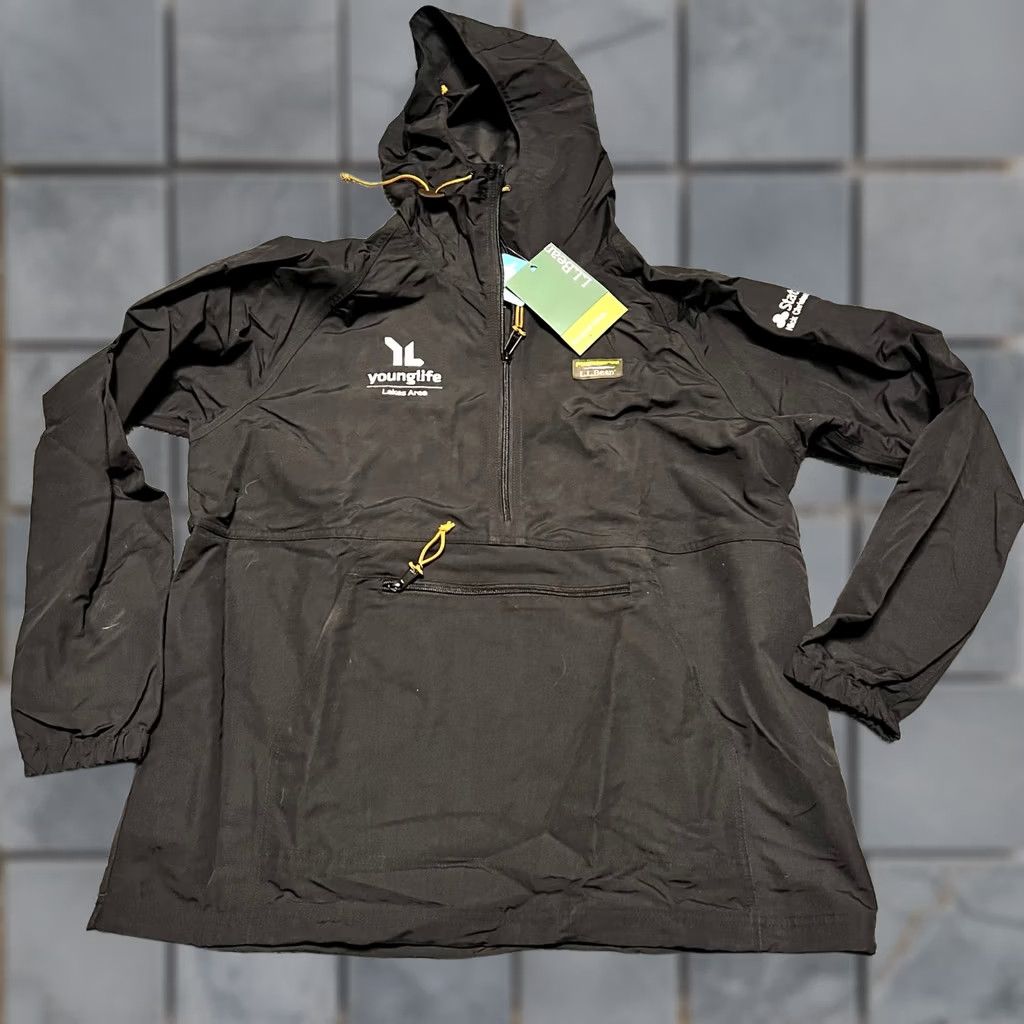 Vintage LL Bean Anorak Jacket Coat Womens Large Hooded Rain Black Nylon Rain Coat Ladies L Womens Size L / US 10 / IT 46 - 1 Thumbnail