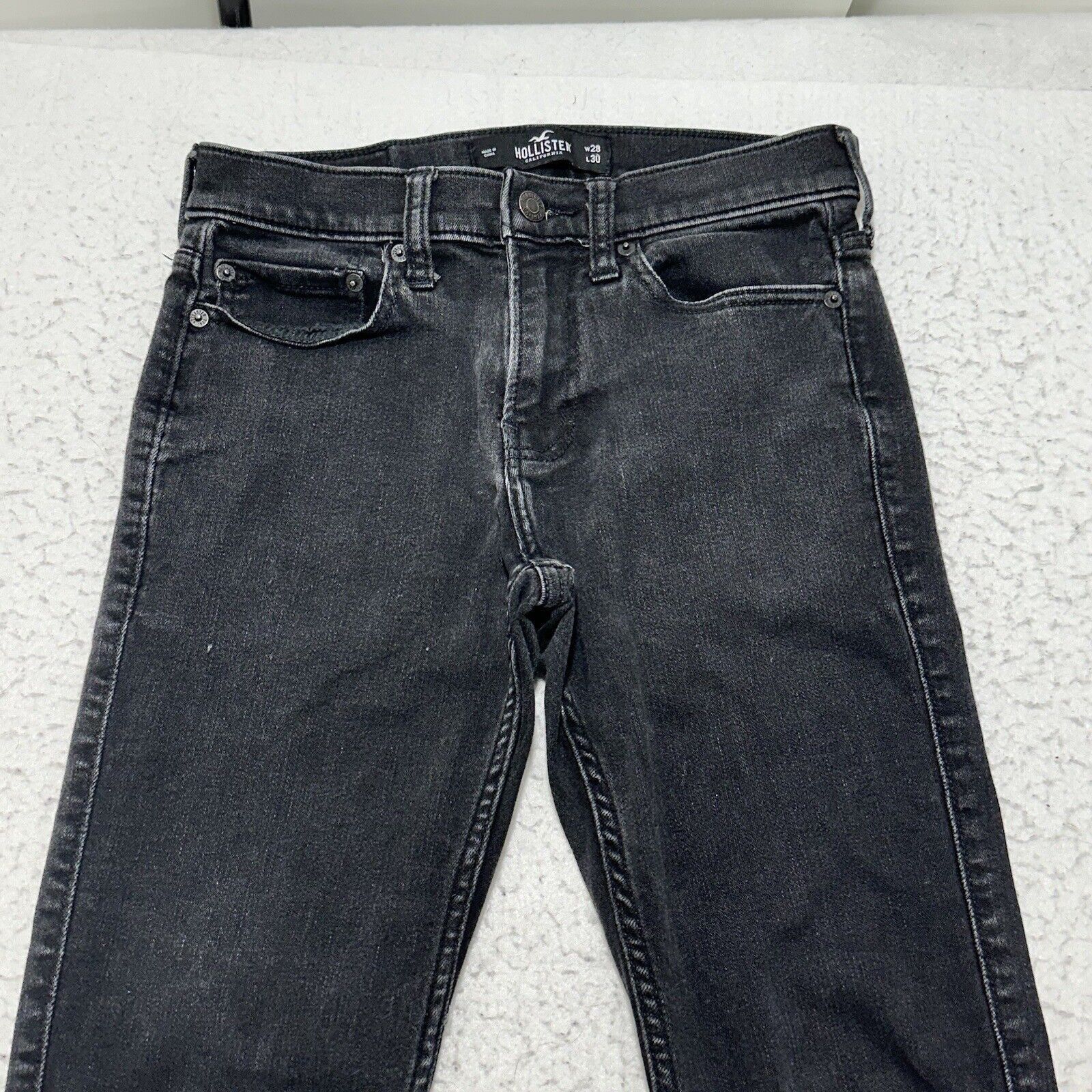 Hollister Hollister 29x28 Skinny Stretch Black Denim Jeans Mid Rise Size 28" / US 6 / IT 42 - 2 Thumbnail