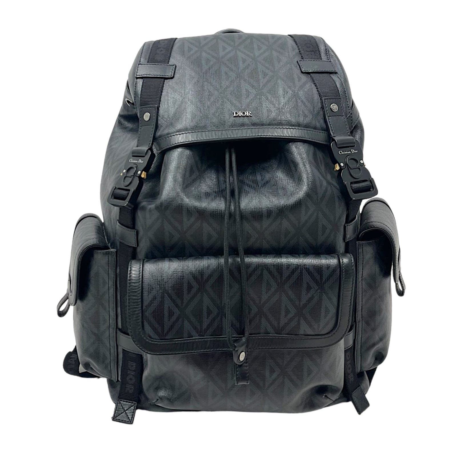 image of Dior Hit The Road Cd Diamond Canvas Backpack Black, Men's