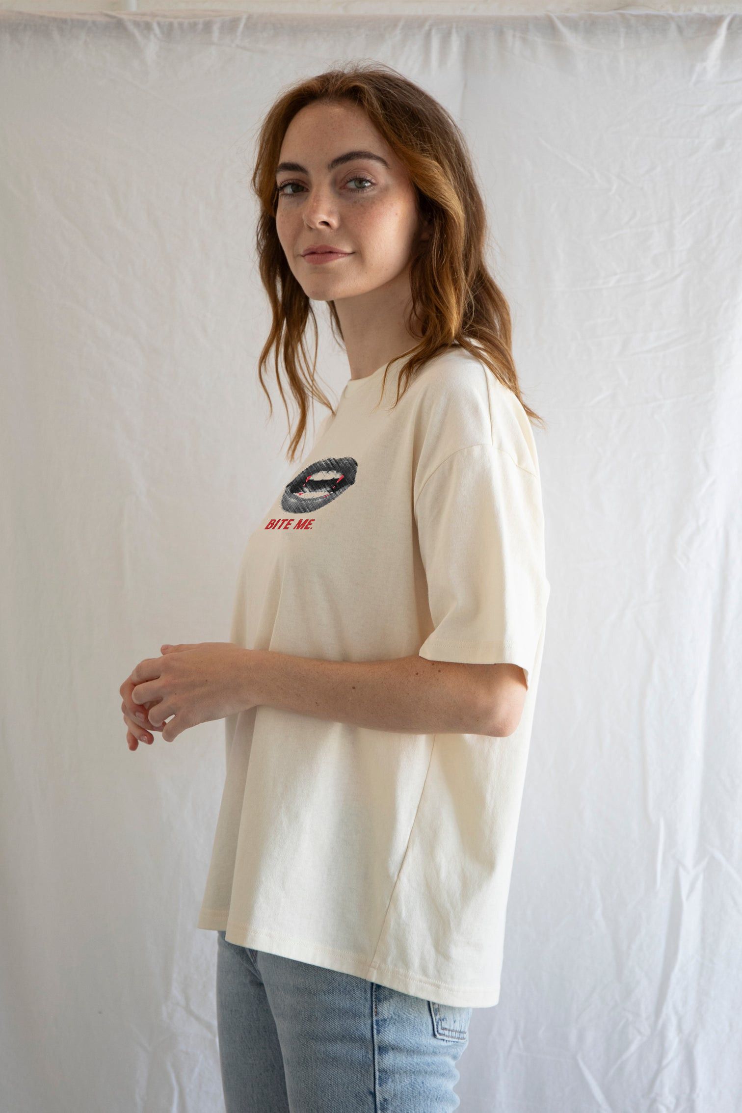 Designer × Vintage Bite Me Tee – Y2K Vampire Graphic Retro Statement Size S / US 4 / IT 40 - 3 Thumbnail