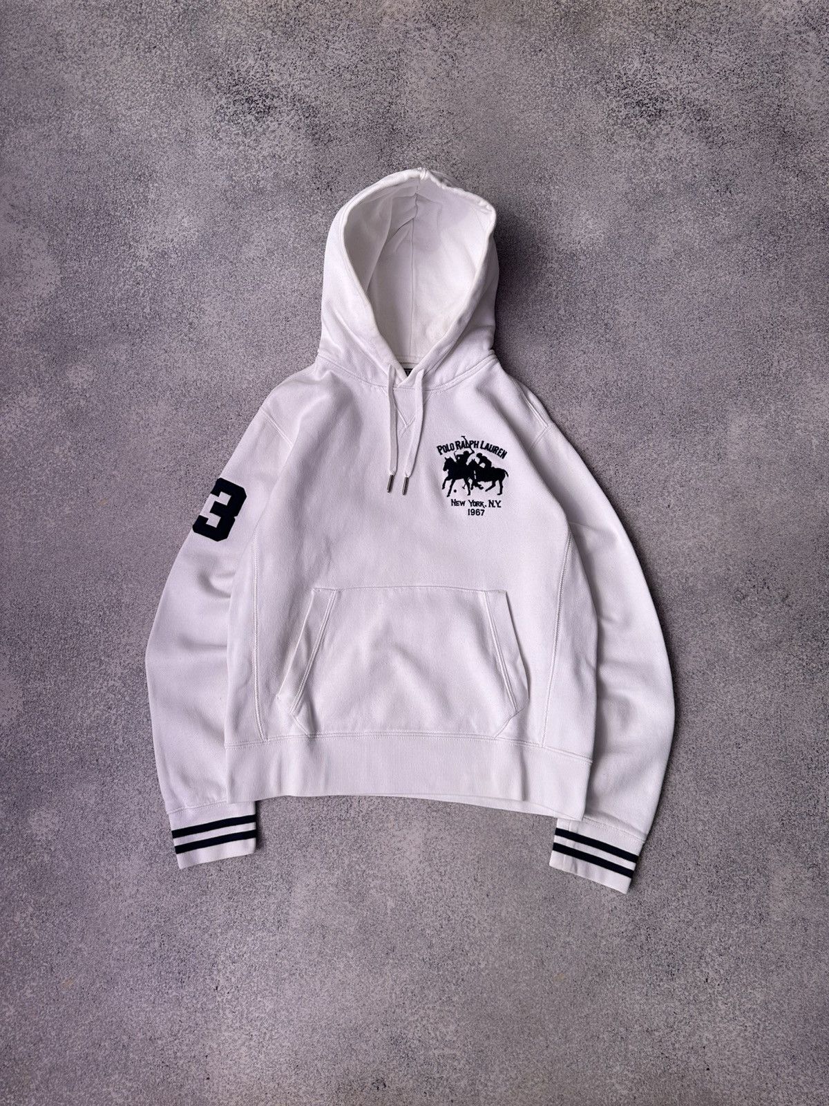 Polo Ralph Lauren × Vintage Vintage Polo Ralph Lauren New York Club White Hoodie Size US S / EU 44-46 / 1 - 1 Thumbnail
