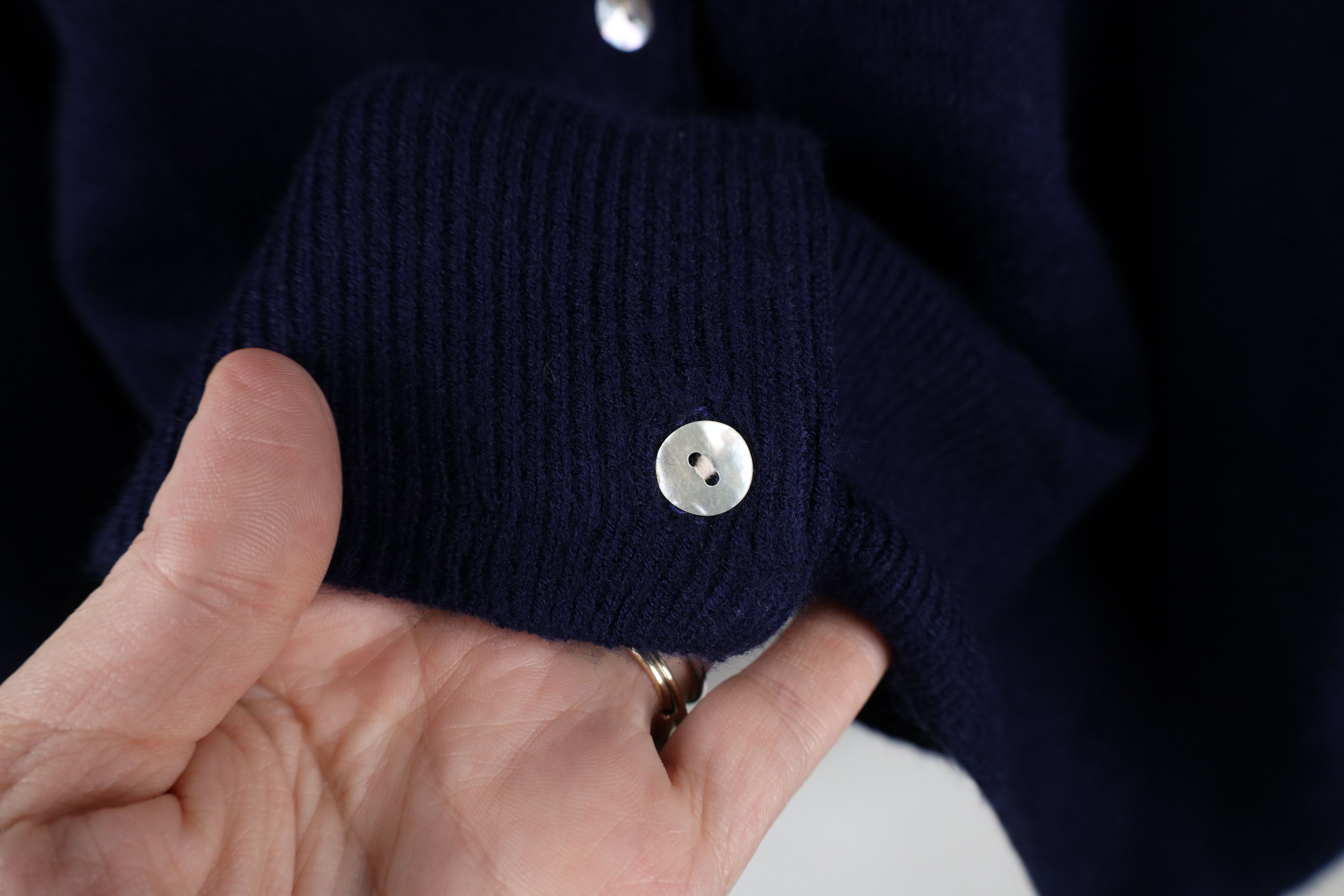Vintage Vintage 70s Streetwear Cashmere Knit Cardigan Sweater Blue Size XL / US 12-14 / IT 48-50 - 5 Thumbnail