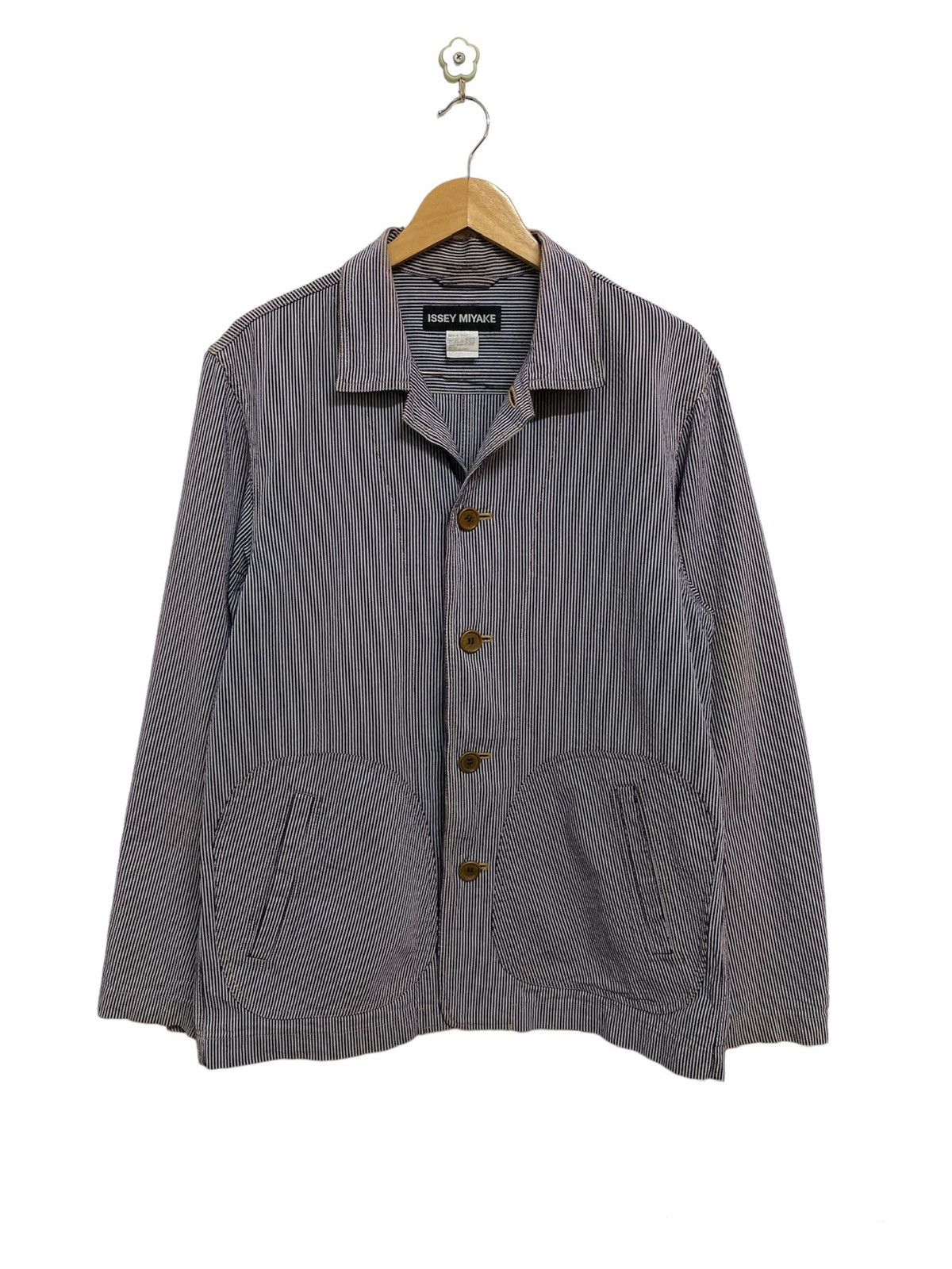 Issey Miyake Rare🔥 Issey Miyake Striped Cotton Jacket Size US L / EU 52-54 / 3 - 1 Thumbnail