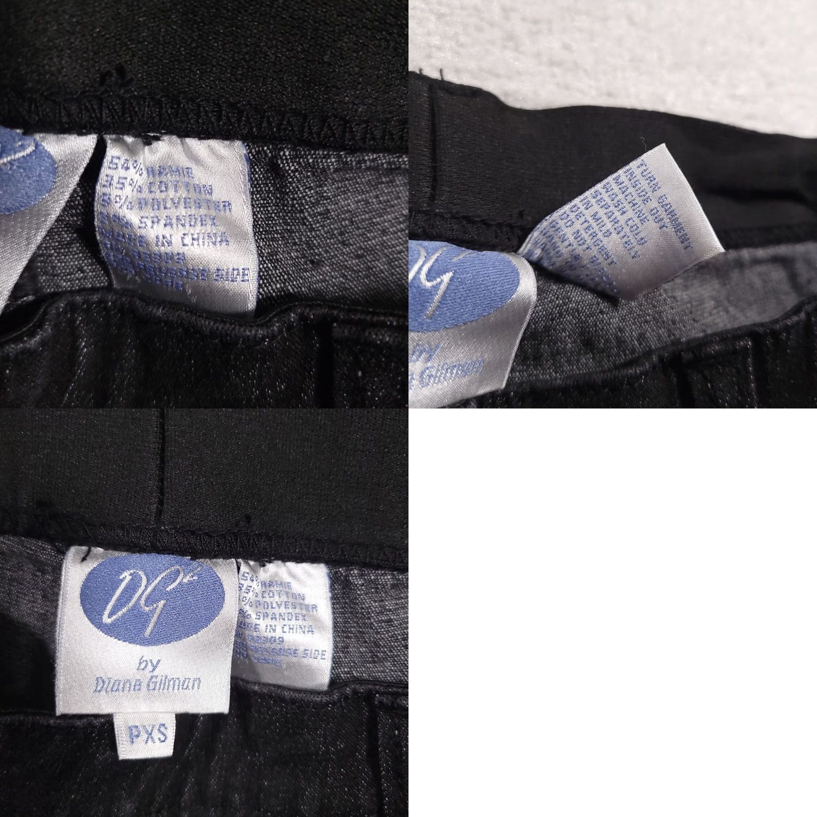 Denime DG2 Diane Gilman Pull On Jeans Women's PXS Black Stretch Denim Skinny Pants Size 26" / US 2 / IT 38 - 9 Thumbnail
