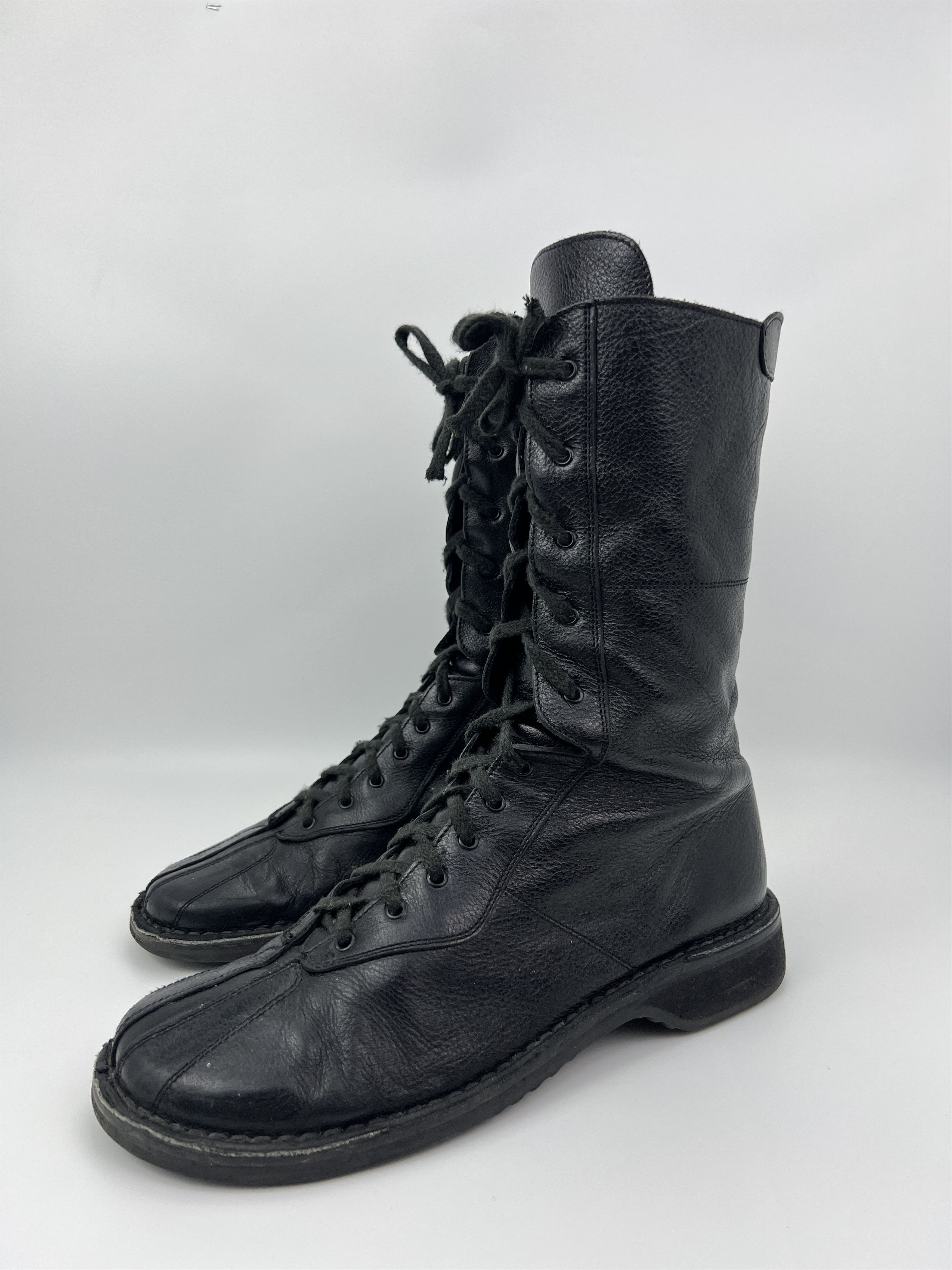 Vintage Vintage Avant Garde Laced Up Combat Leather Boots Size US 10 / IT 40 - 2 Thumbnail
