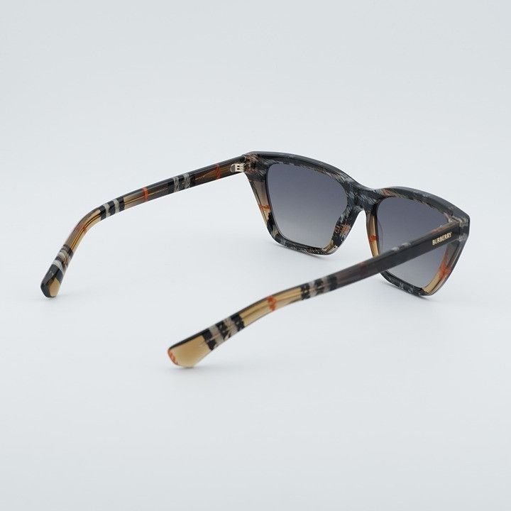 Burberry Burberry BE4468 4202T3 Sunglasses Sand Check Cat Eye Frame Size ONE SIZE - 4 Thumbnail