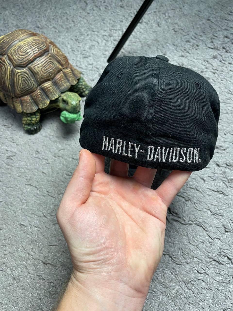 Harley Davidson × Vintage Vintage Harley Davidson Black Cap Size ONE SIZE - 3 Thumbnail