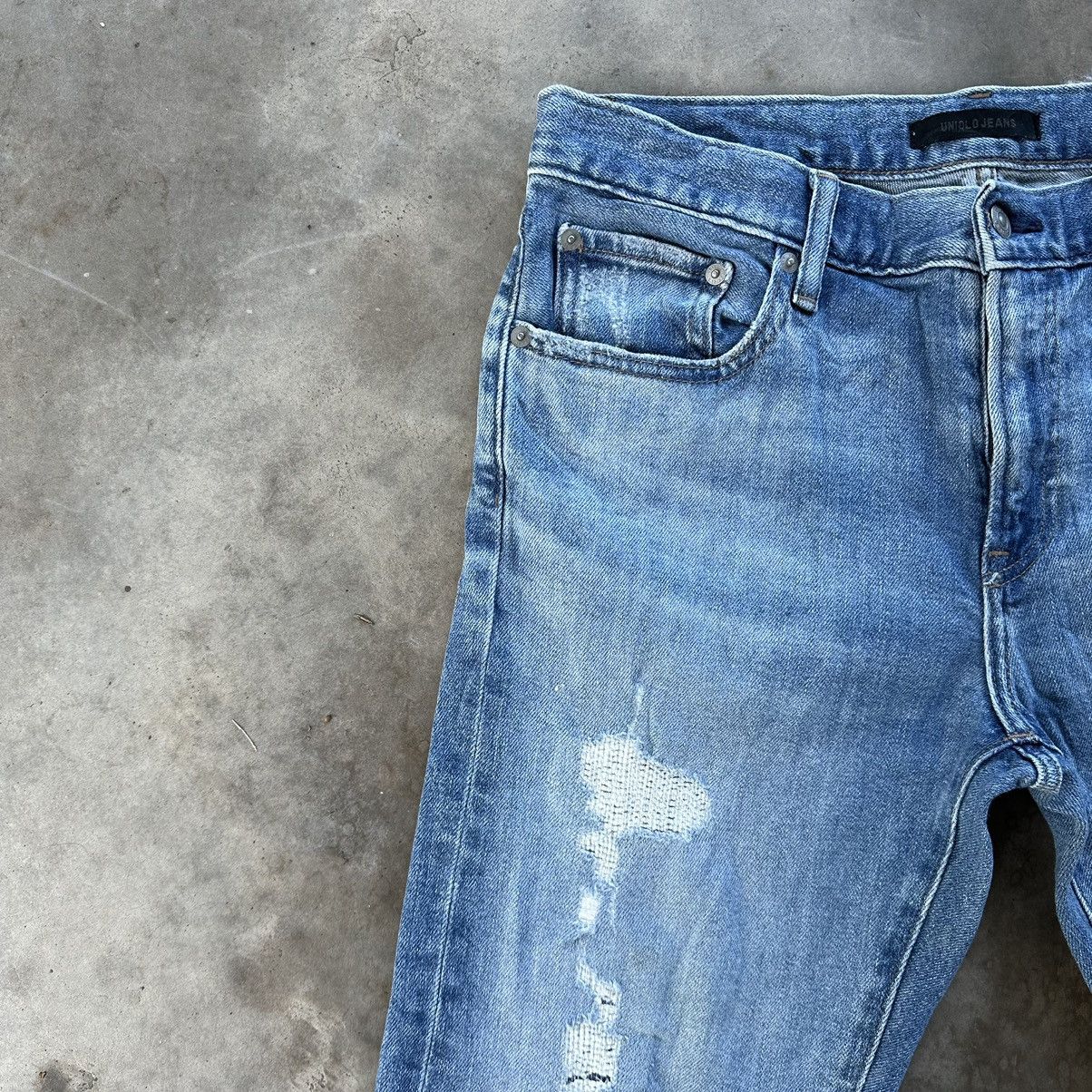 Japanese Brand Vintage Japanese Jean Faded Distressed Denim Pant W33 Size US 33 - 5 Thumbnail