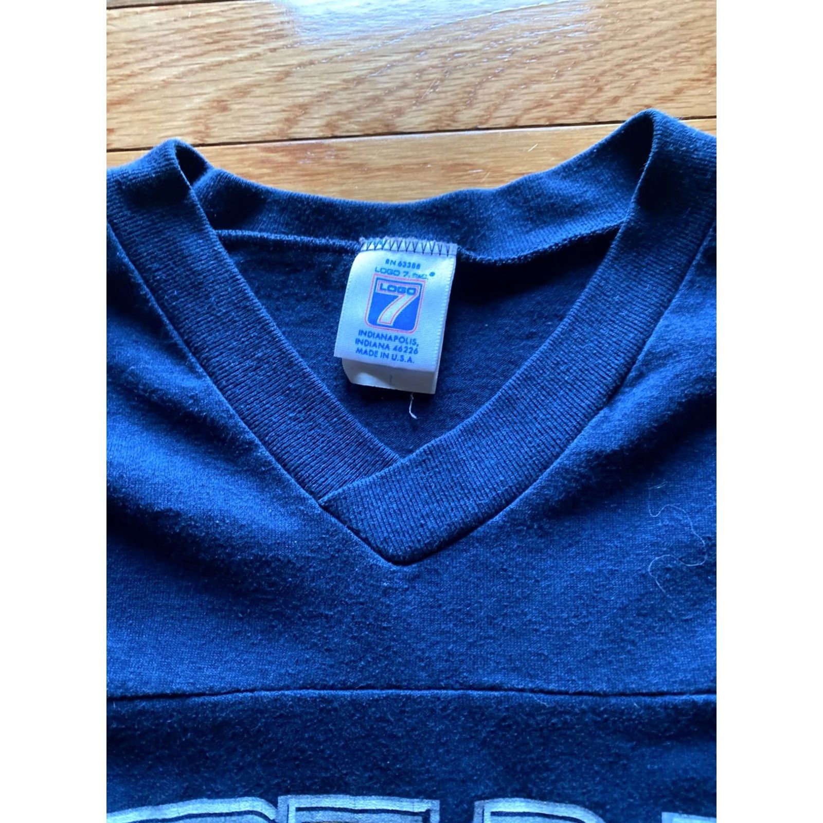 Logo 7 VTG 90s Logo 7 Notre Dame Fighting Irish Sleeve Stripes Sz L Ringer Shirt Mens Blue Size ONE SIZE - 3 Thumbnail